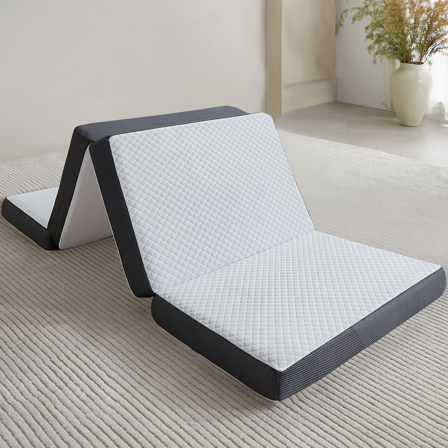 HUEIFY Twin Memory Foam Quad Folding Mattress
