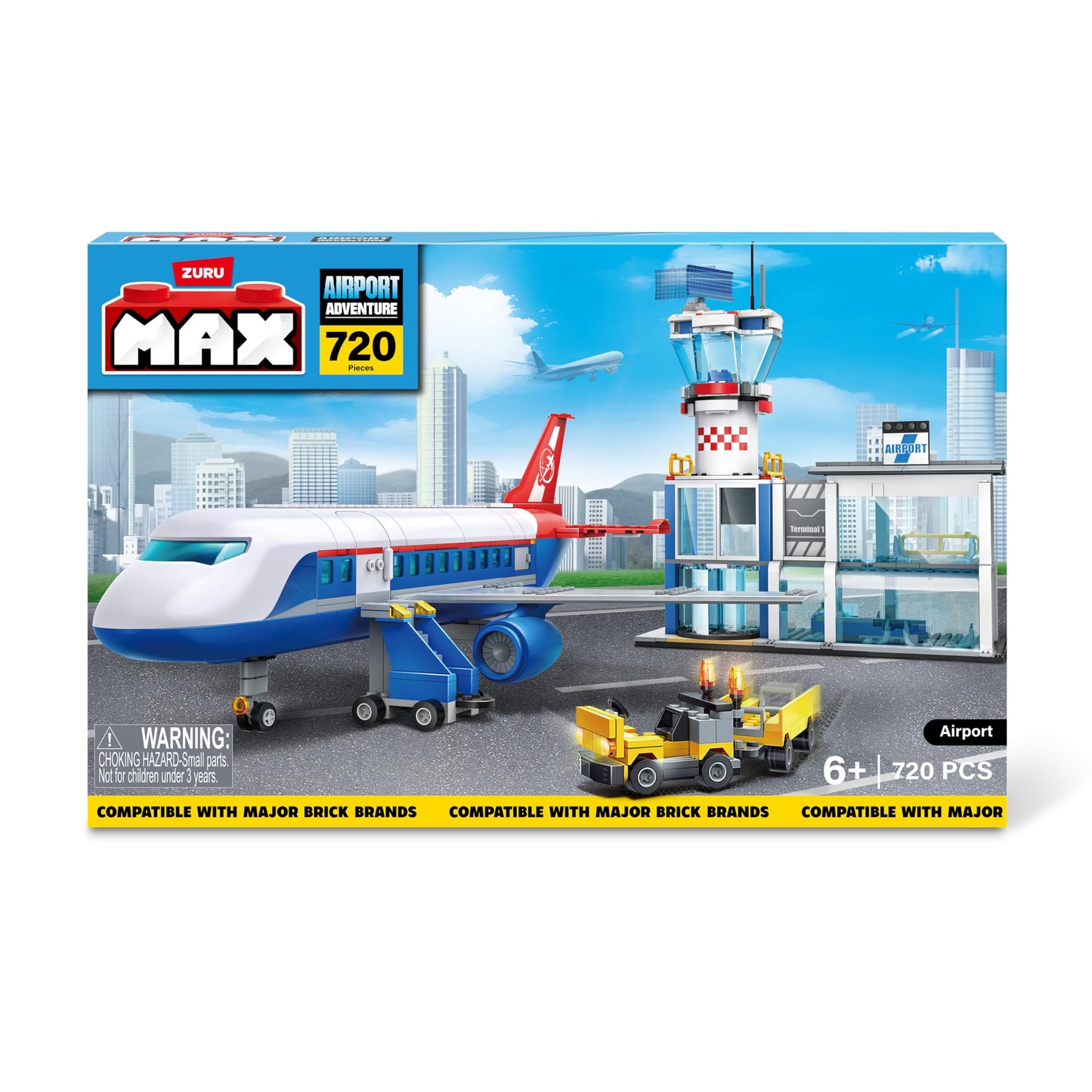 MAX Adventure Airport Playset with 720 Building Bricks