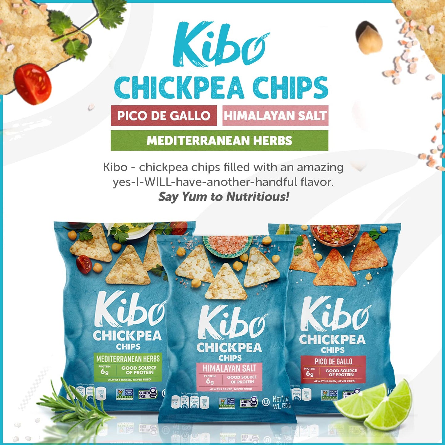 Kibo Chickpea Chips Variety Pack - Vegan & Gluten-Free