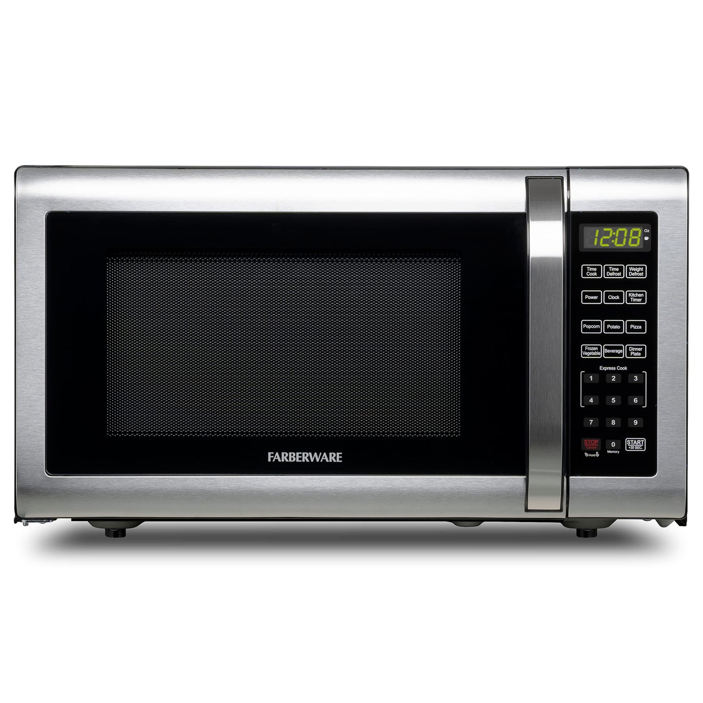 Farberware Countertop Microwave 1100 Watts, 1.6 Cu. Ft. - Microwave Oven With LED Lighting and Child Lock - Perfect for Apartments and Dorms - Easy Clean Stainless Steel