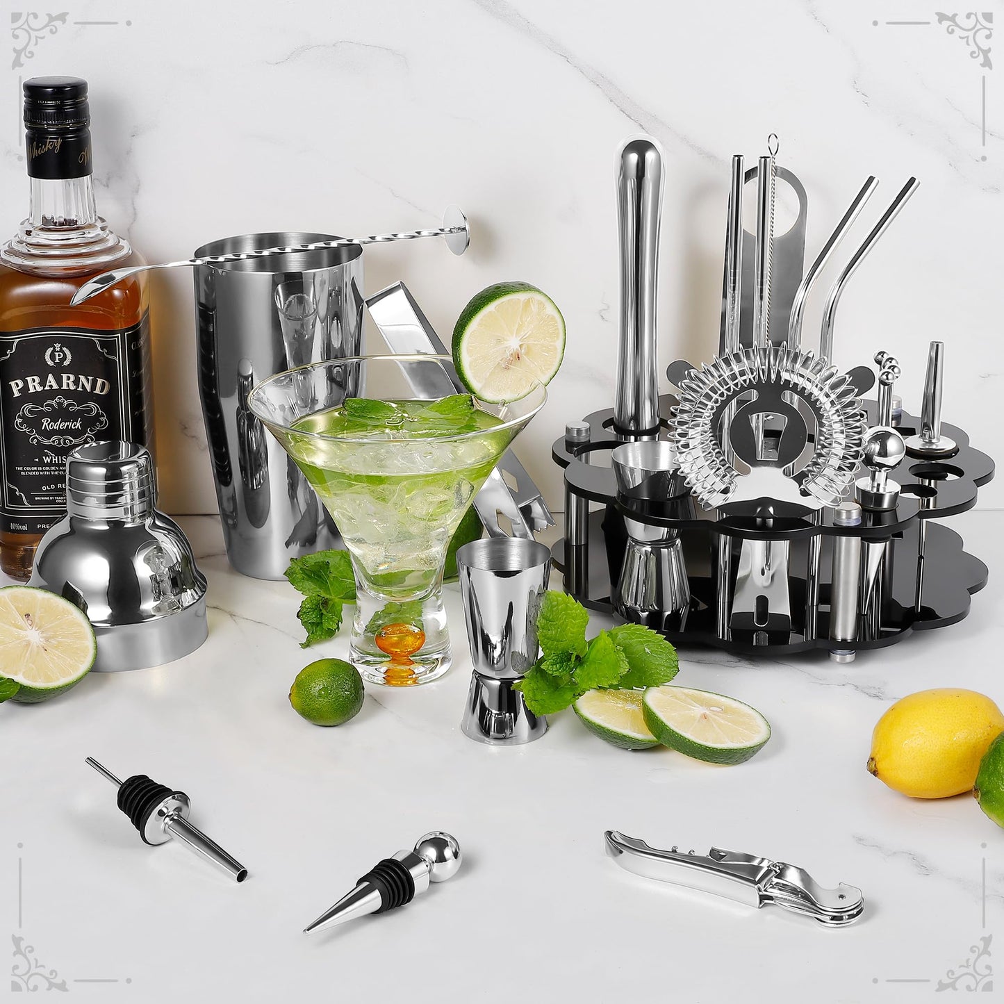 Cocktail Shaker Set 24-Piece Bar Accessories