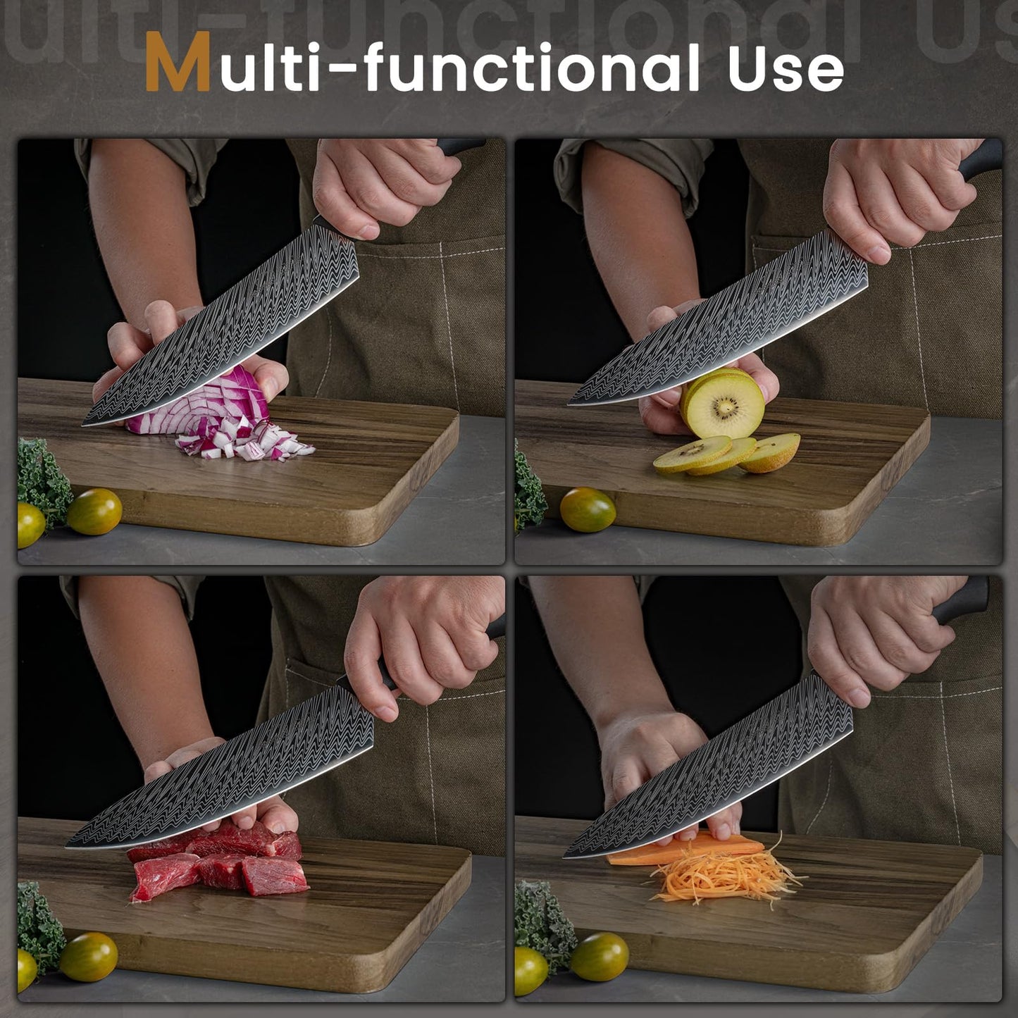 15-Piece Knife Set with Built-in Sharpener Block