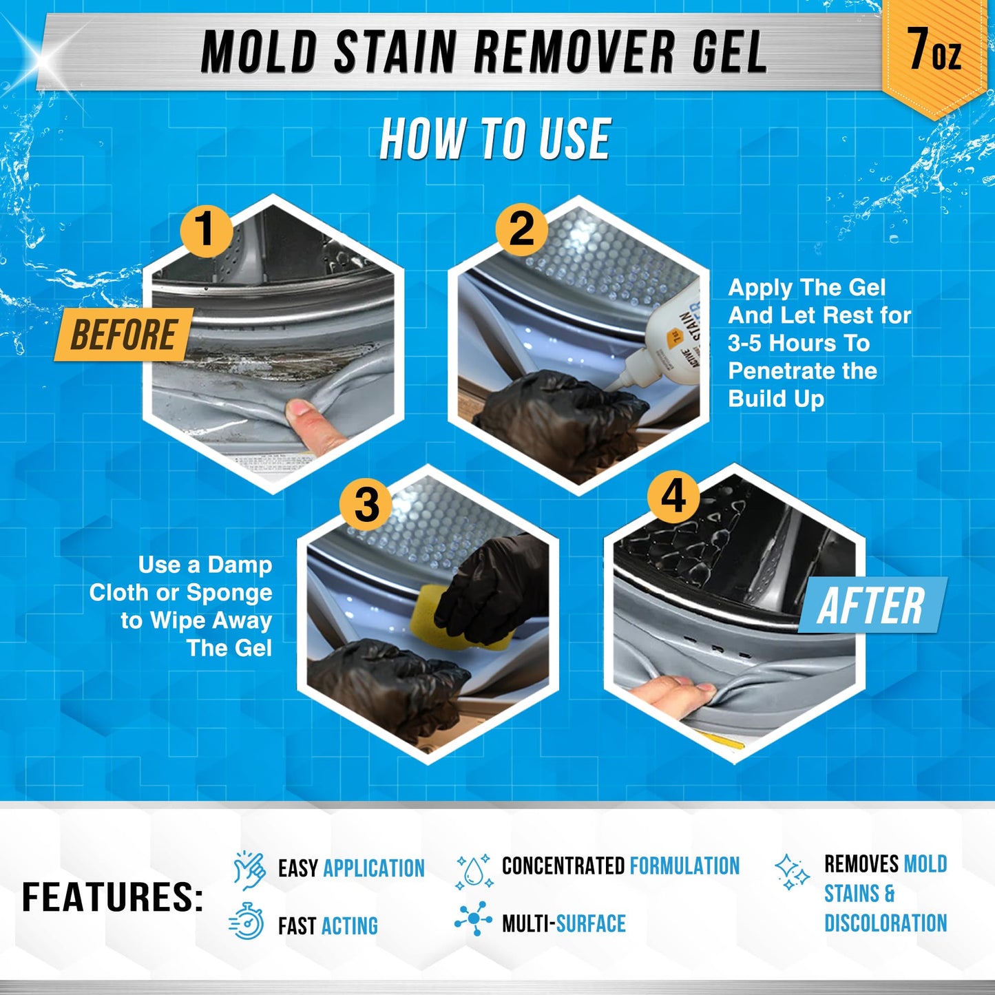 ACTIVE Mold Stain Remover Gel for Washing Machines