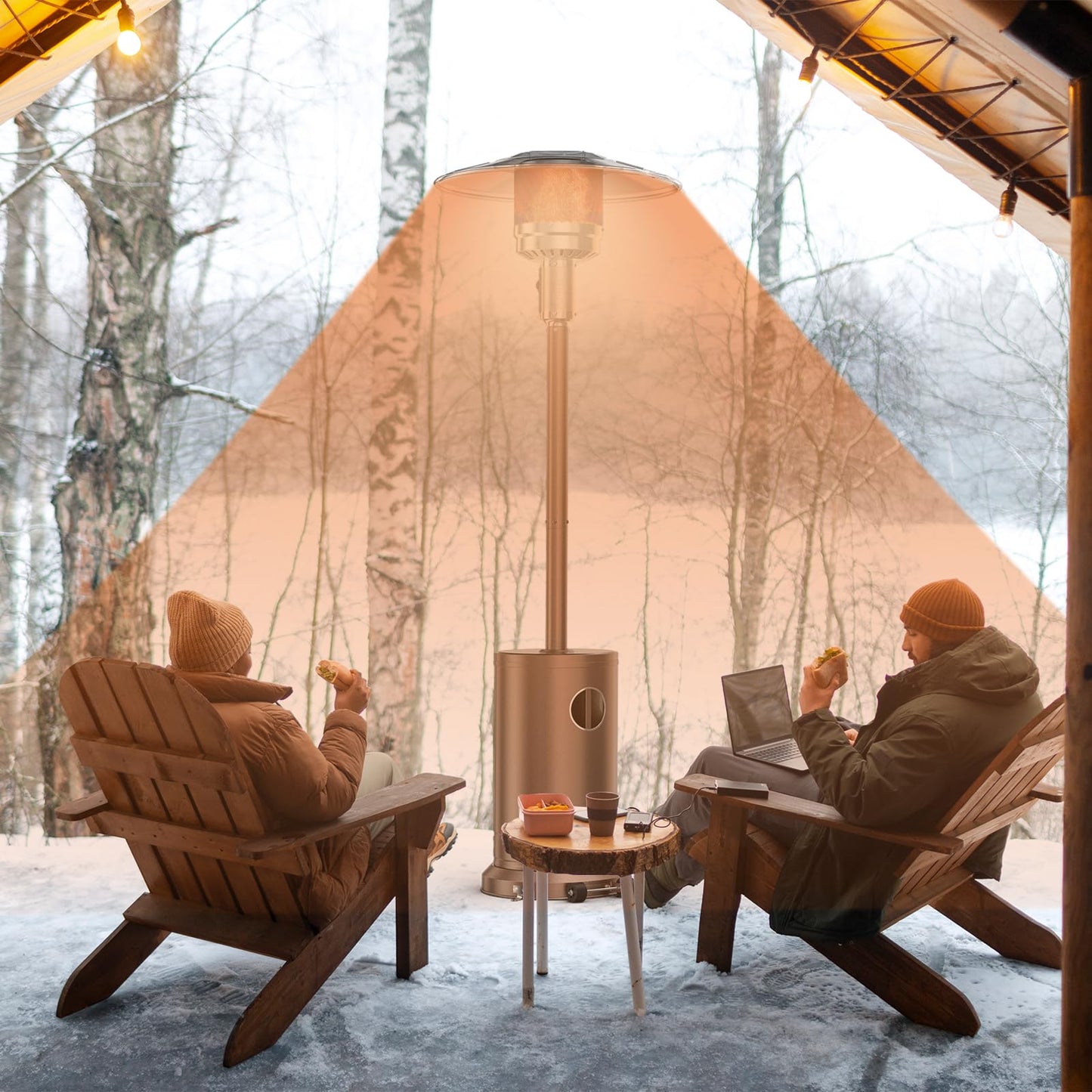 OLIXIS 48,000 BTU Outdoor Patio Heater with Wheels