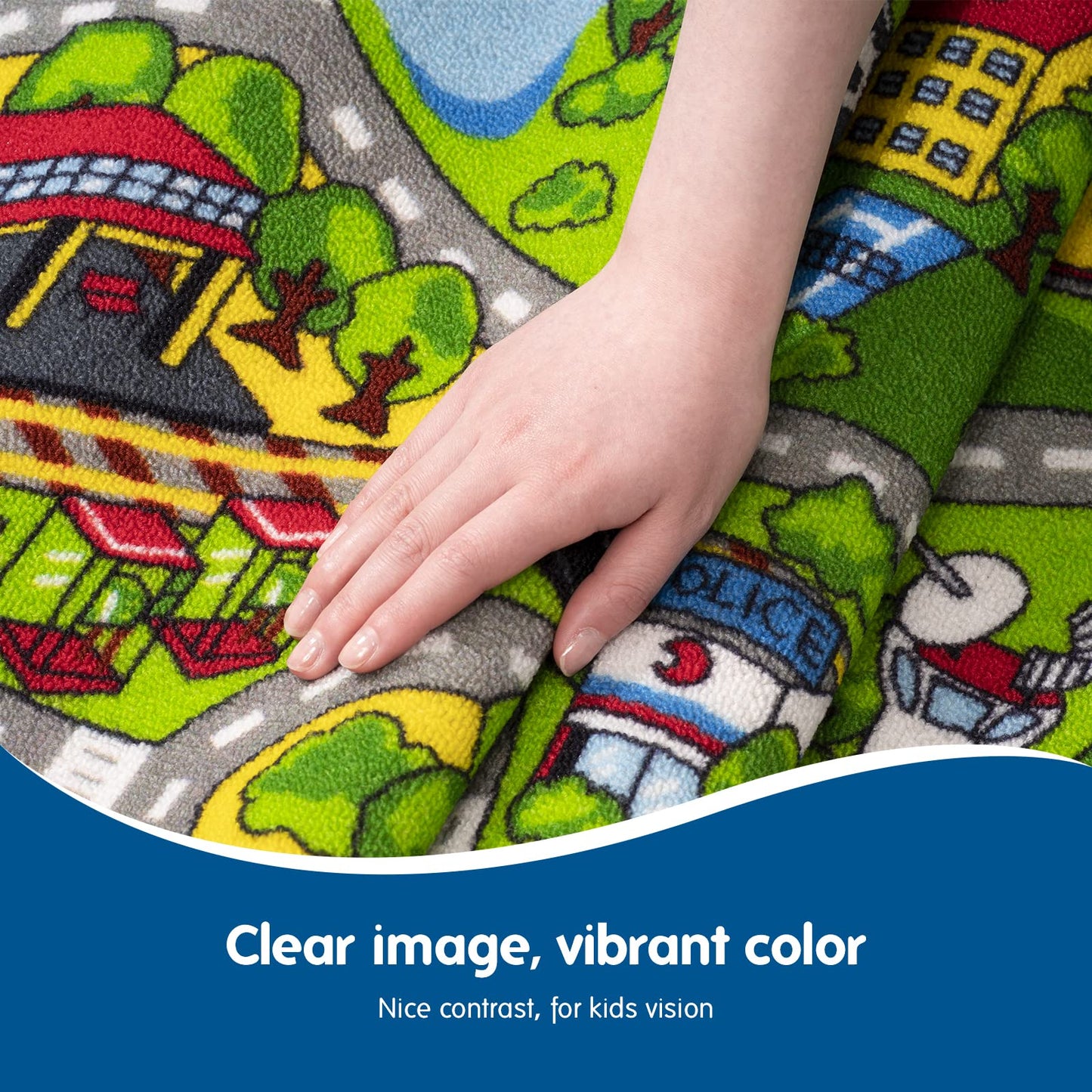 Jackson Car Mat for Kids Toy Cars,52"x 74" Train Rug Play Mat with Non-Slip Backing, Kids Car Rug Play Mat for Playroom Large Car Rug Train Rug Play Mat for Children
