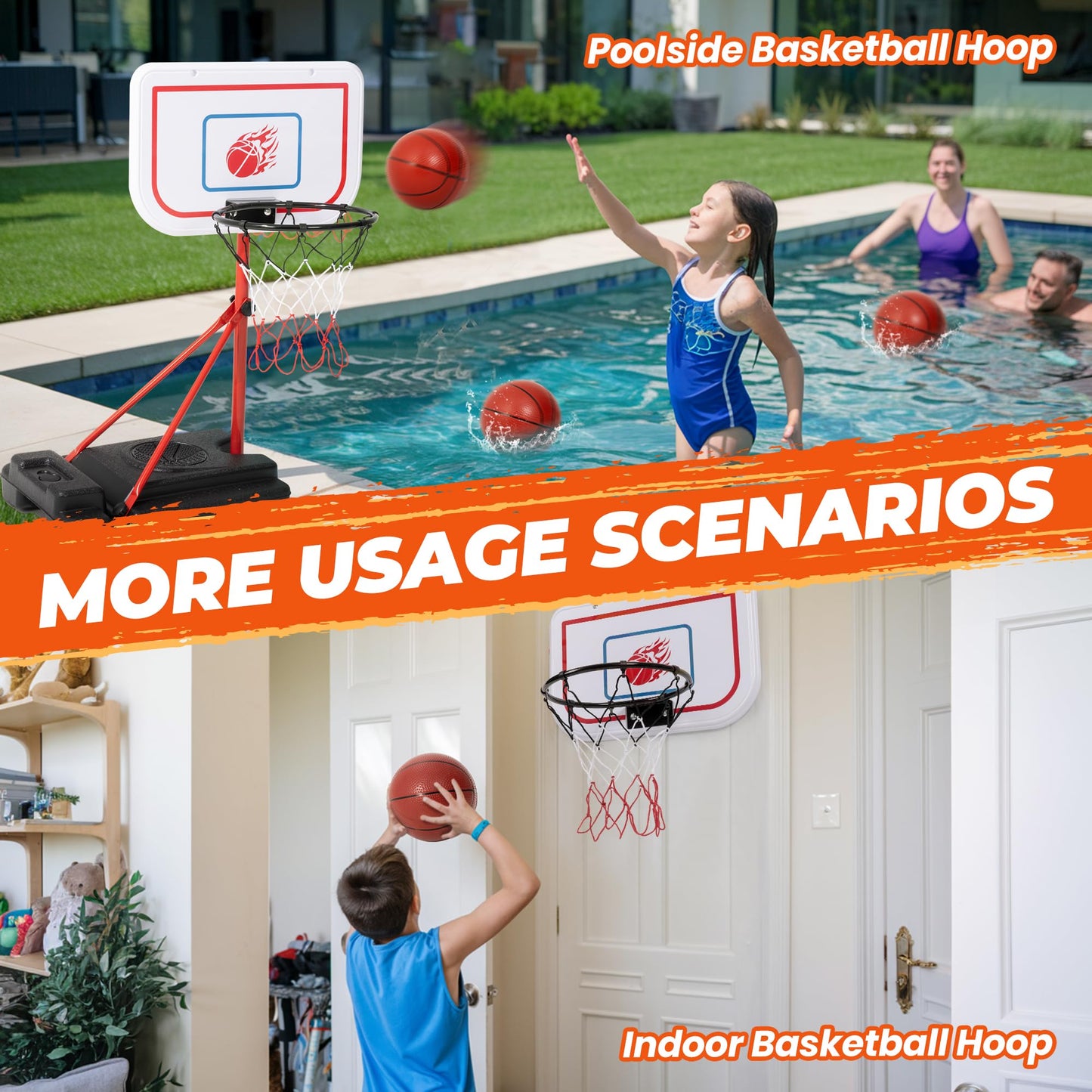 5-in-1 Kids Basketball Hoop and T-Ball Set