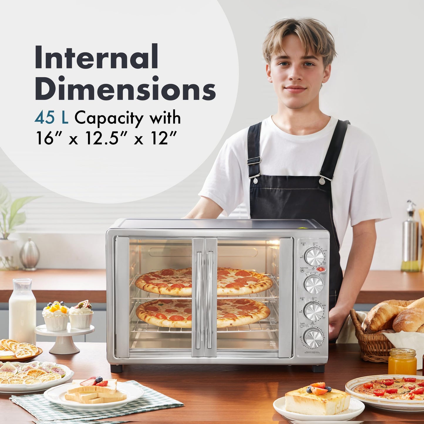 47.5Qt Elite Gourmet Convection Oven with Racks