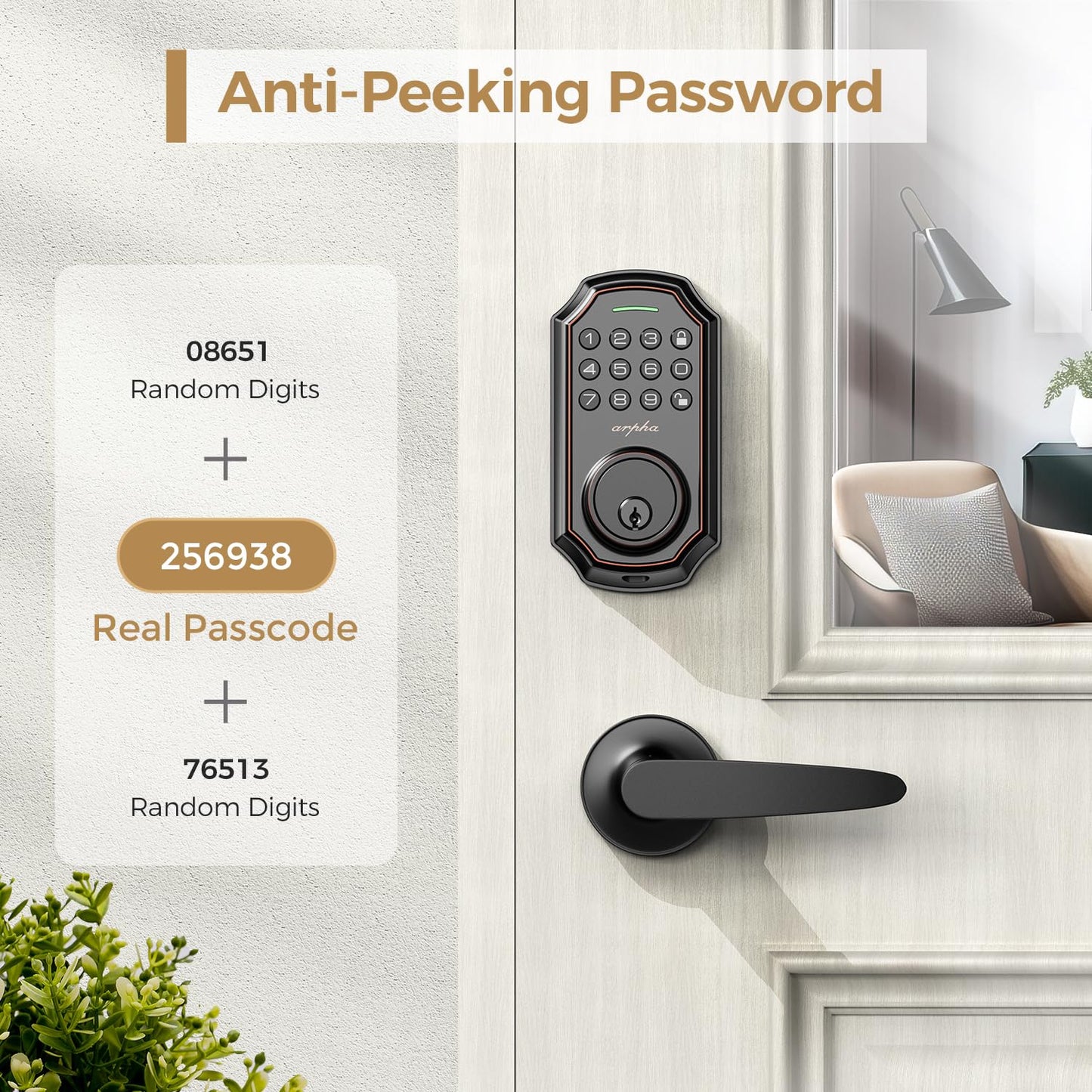 Bluetooth Smart Keyless Entry Door Lock Set