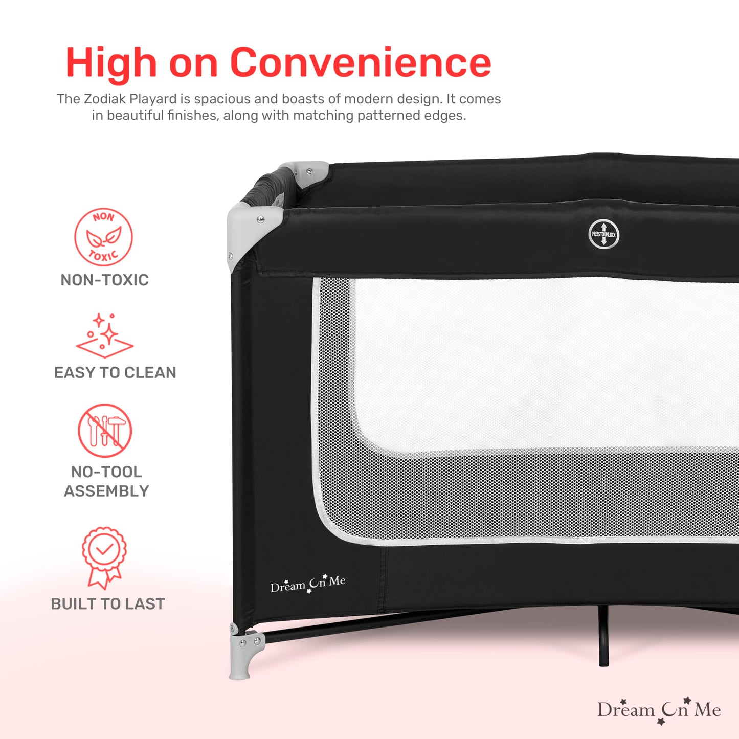 Dream On Me Portable Baby Playard with Mat