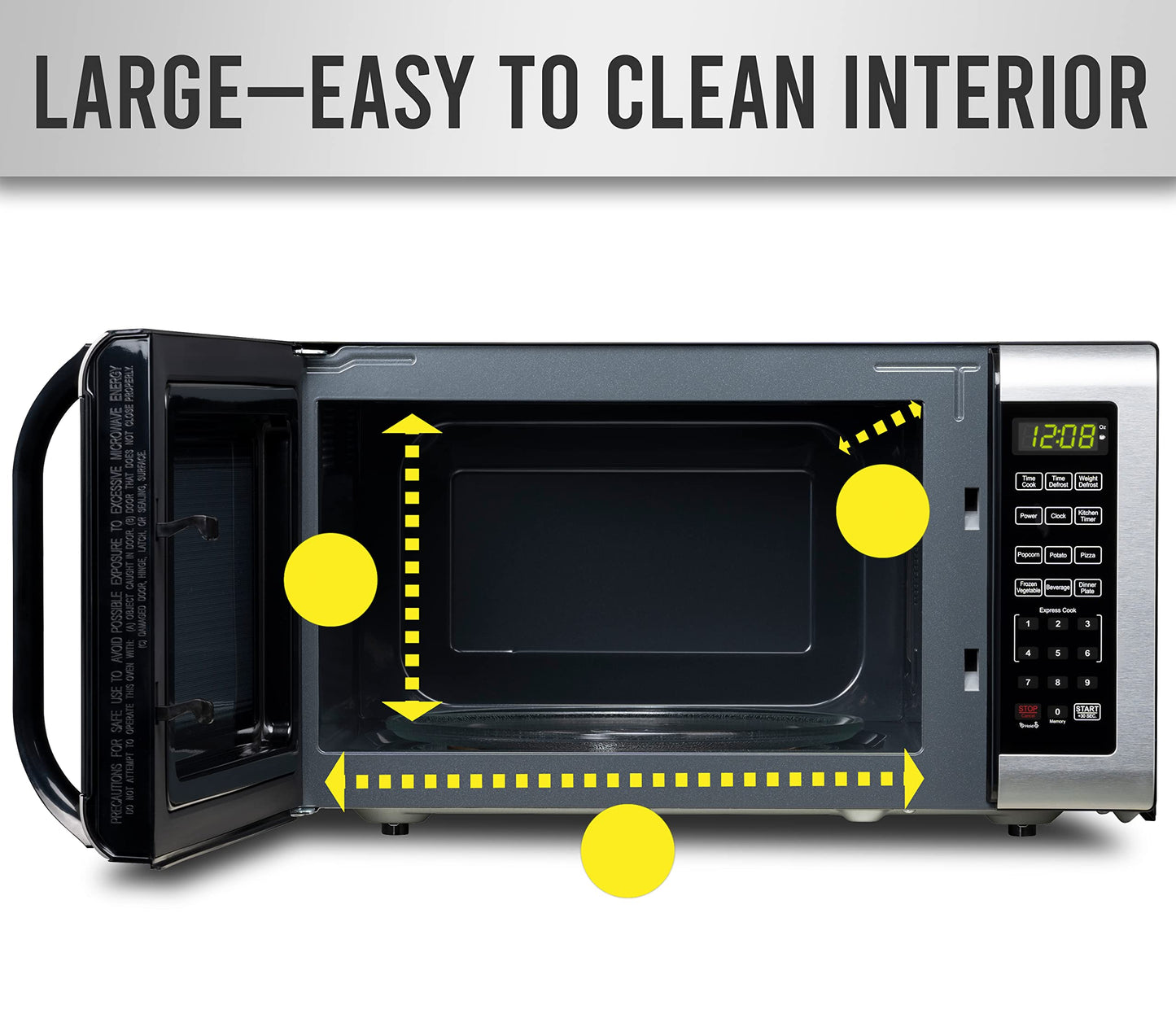 Farberware Countertop Microwave 1100 Watts, 1.6 Cu. Ft. - Microwave Oven With LED Lighting and Child Lock - Perfect for Apartments and Dorms - Easy Clean Stainless Steel