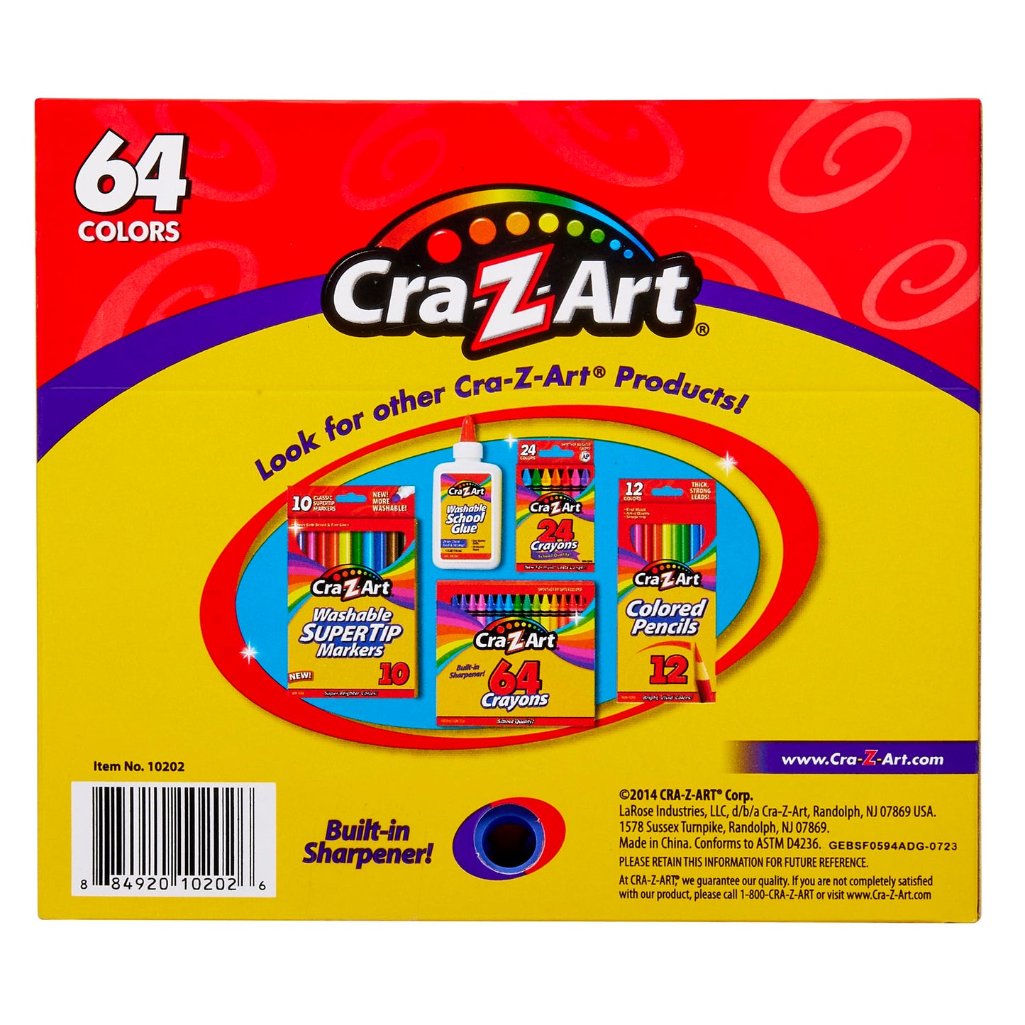 Cra-Z-Art 64 Assorted Crayons Pack of 4