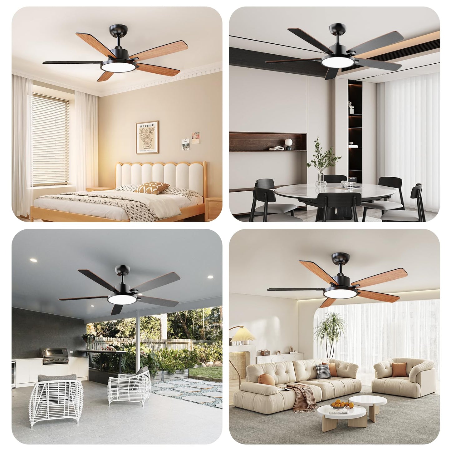 52 Inch Ceiling Fan with Remote Control