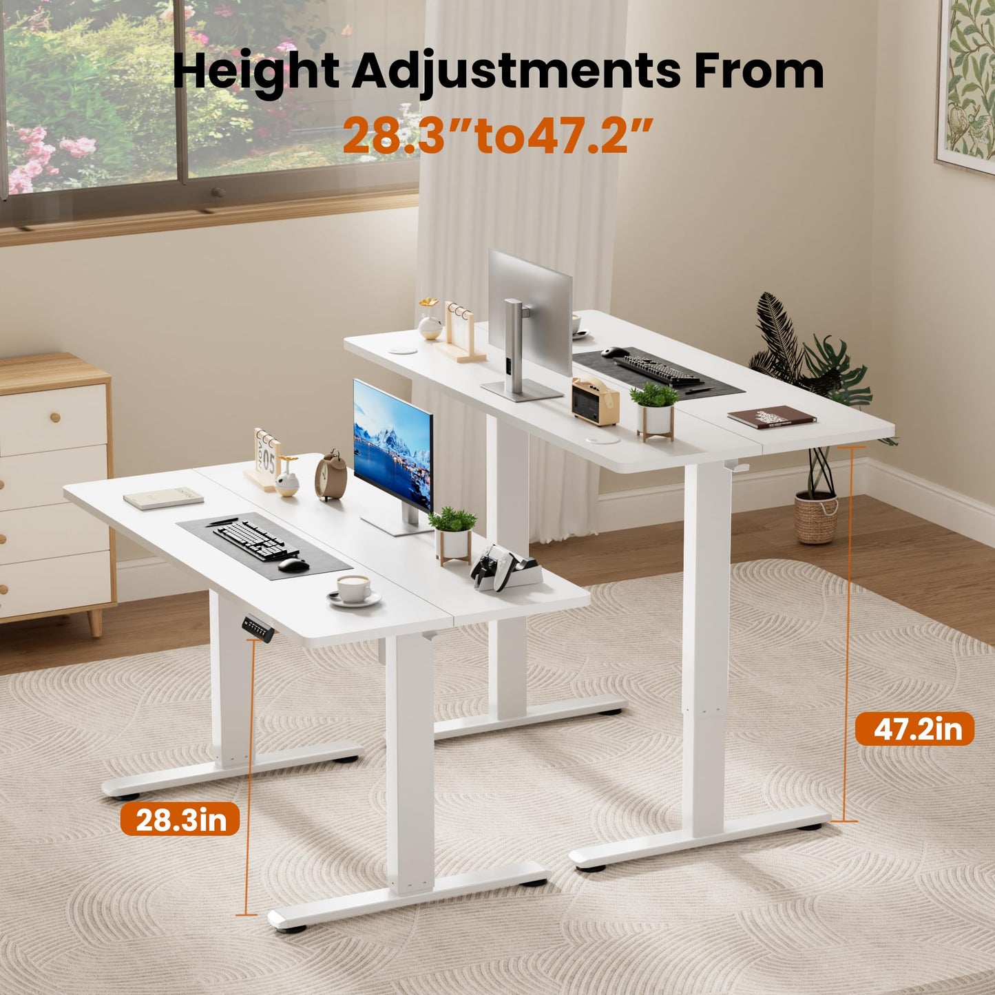 CROWNFURN Adjustable Electric Standing Desk 48x24