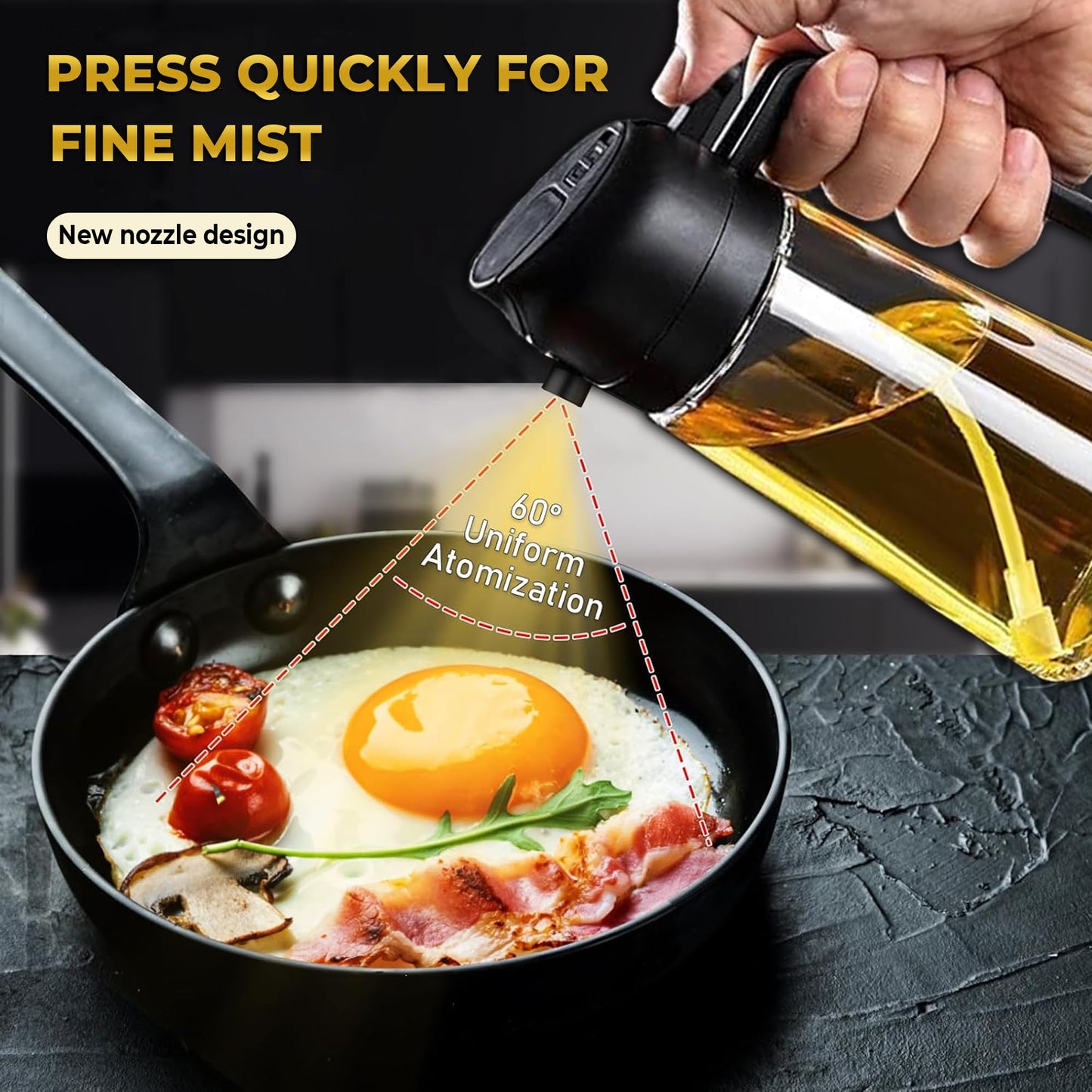 Oil Dispenser Spray Bottle for Cooking 16.9 Oz