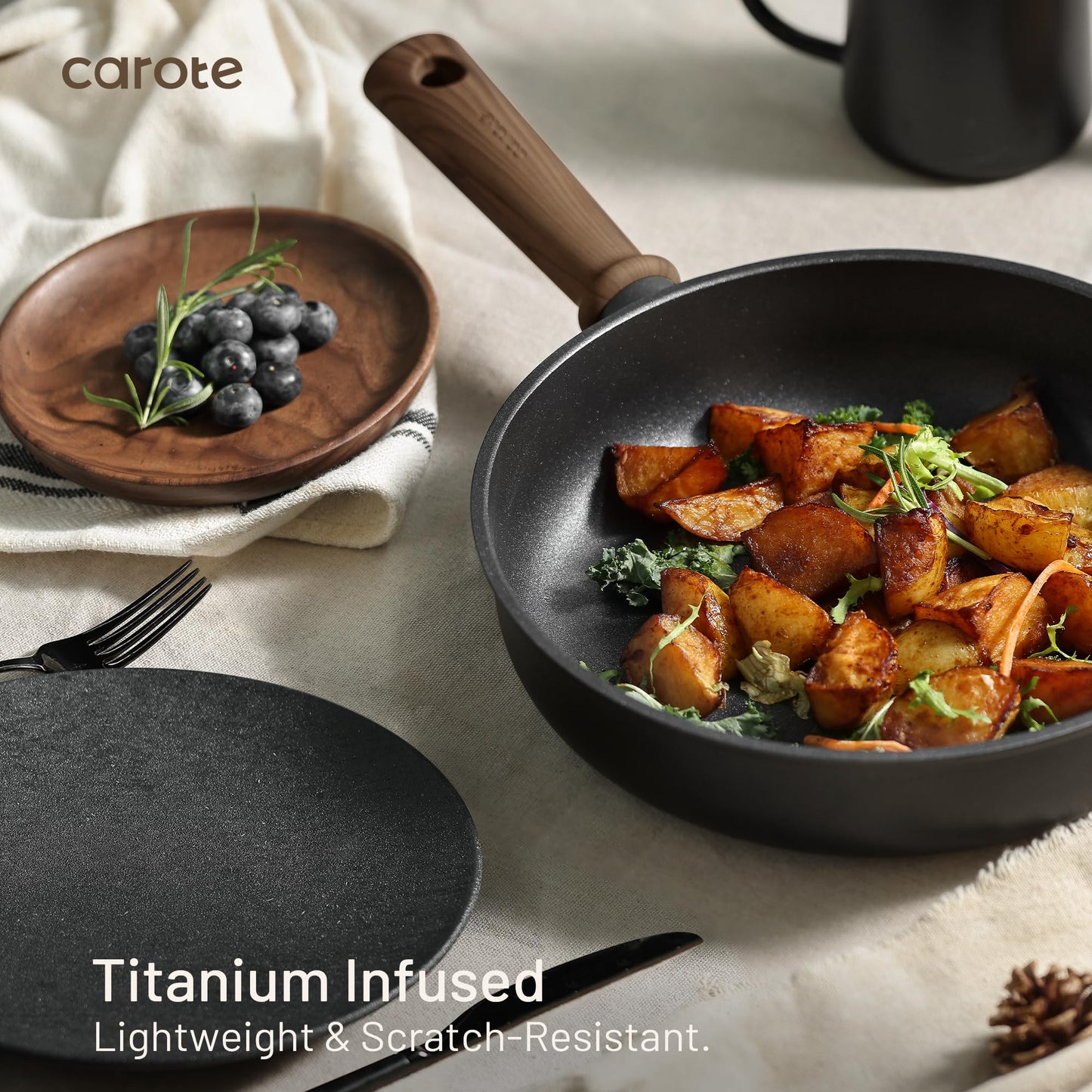 CAROTE 16-Piece Nonstick Cookware Set for Kitchen