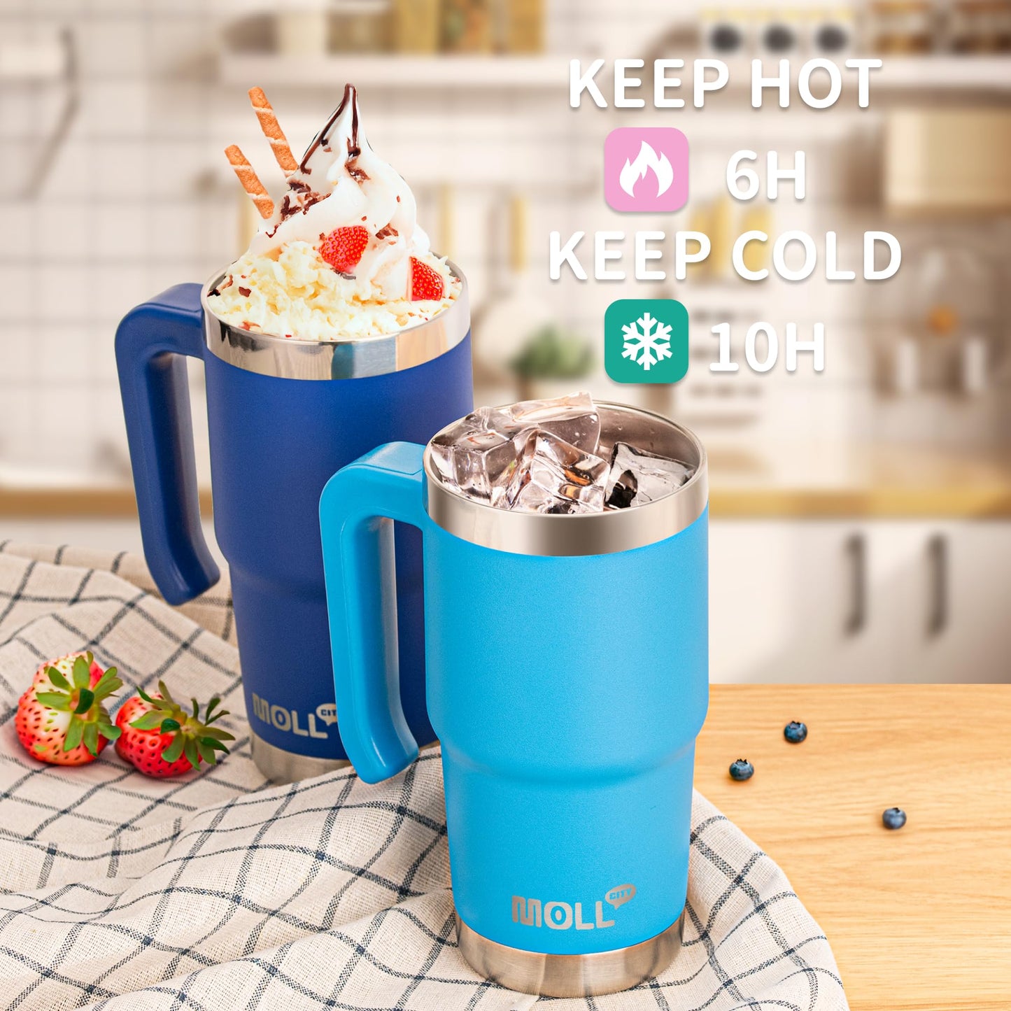 16 oz Insulated Stainless Steel Tumbler with Handle