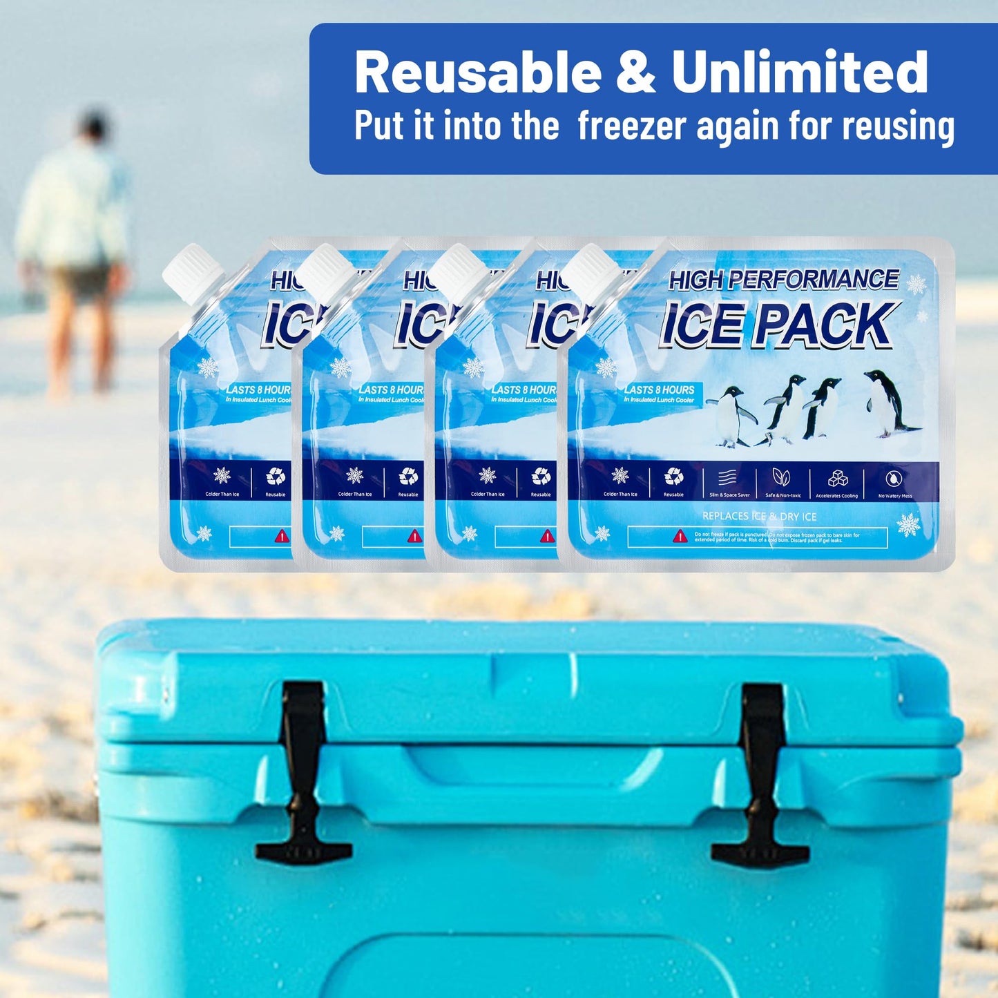 Reusable Ice Packs for Coolers and Lunch Boxes