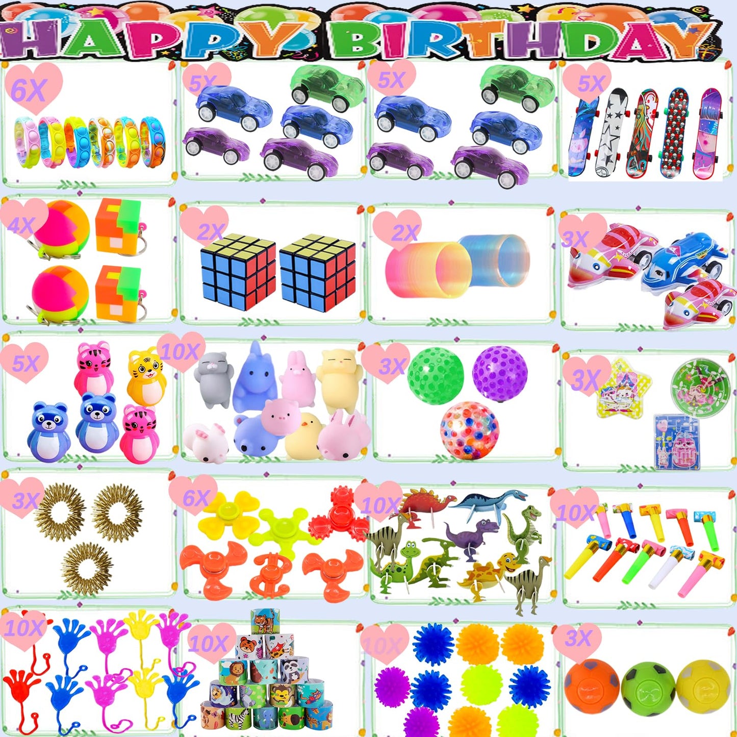 PongPengfir 120pcs Party Favors for kids, Goodie Bag Stuffers for Kids Treasure Box Prizes Figette Toys Pinata Stocking Stufferr Birthday Party Supplies for Kids 4-8-12