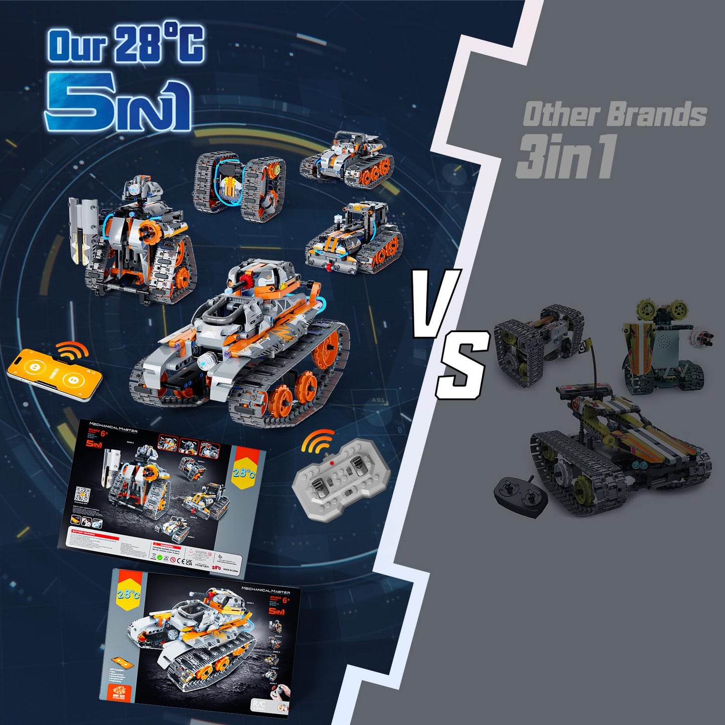 552 Pcs 5-in-1 Remote Controlled STEM Building Toys Set
