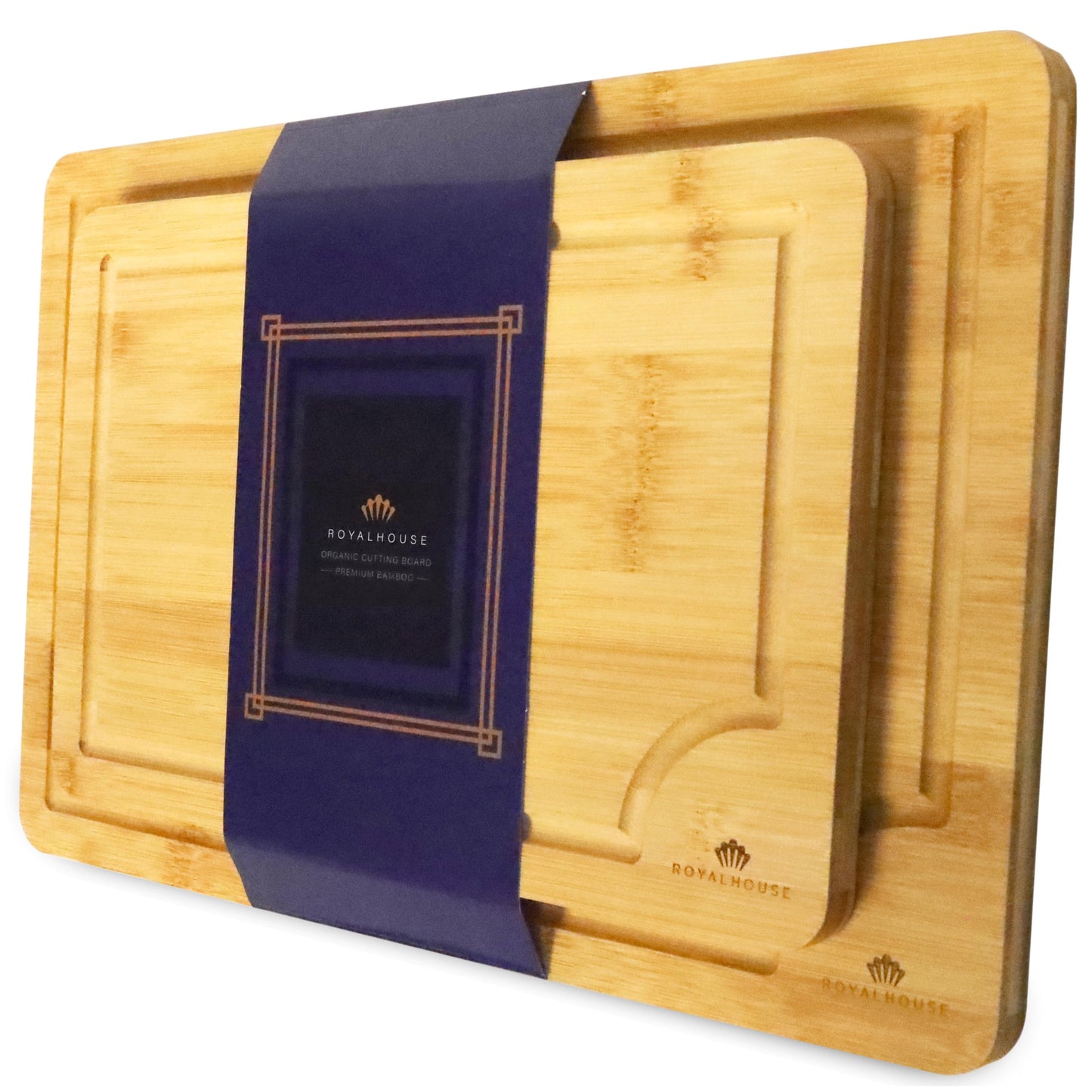 Bamboo Cutting Boards Set with Juice Groove