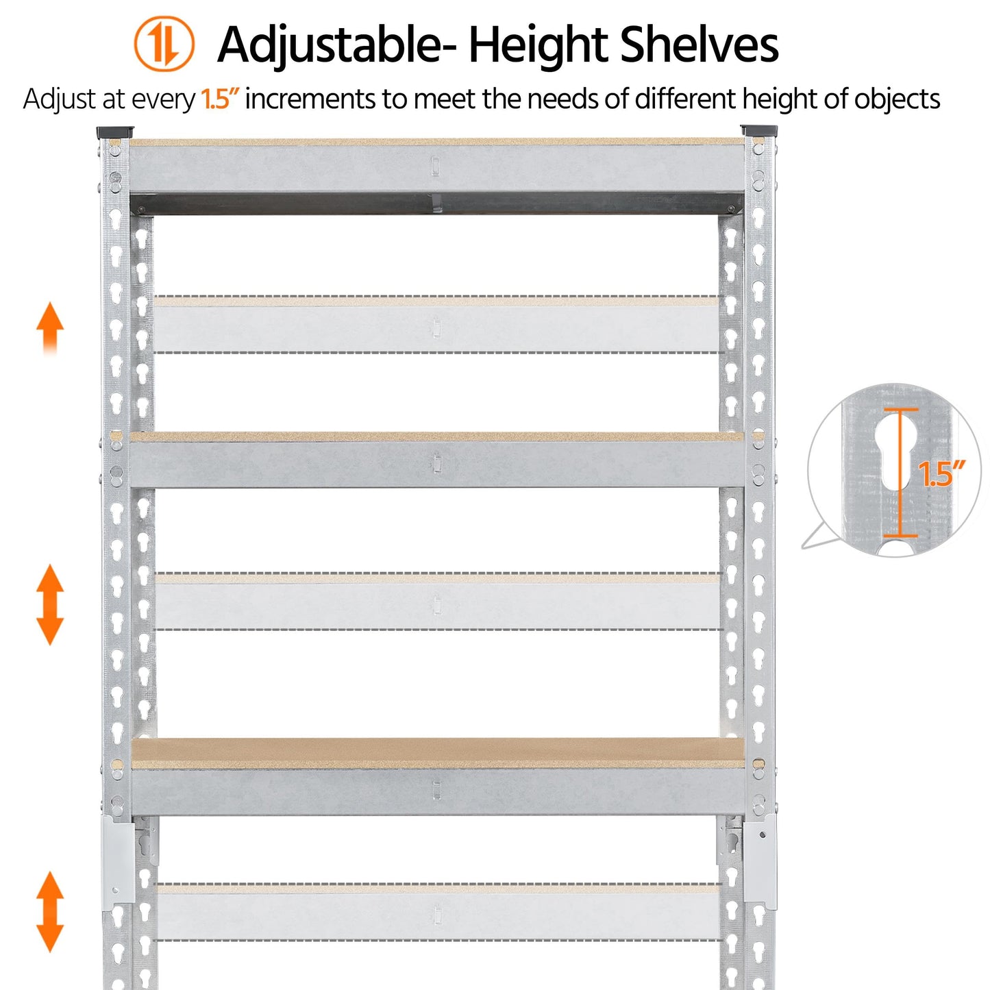 5-Tier Heavy Duty Garage Shelving Unit