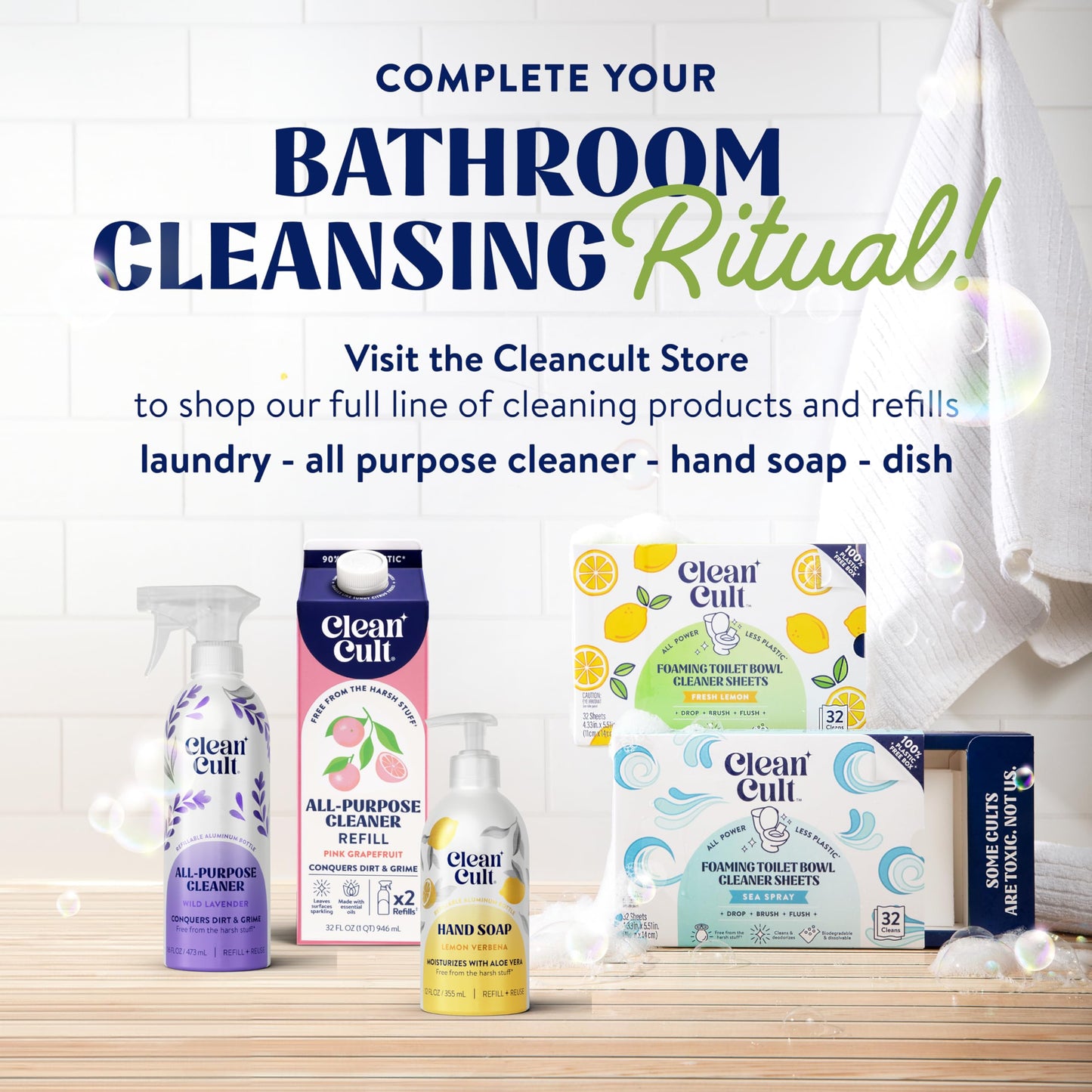 Dissolvable Toilet Bowl Cleaner Sheets - Cleancult