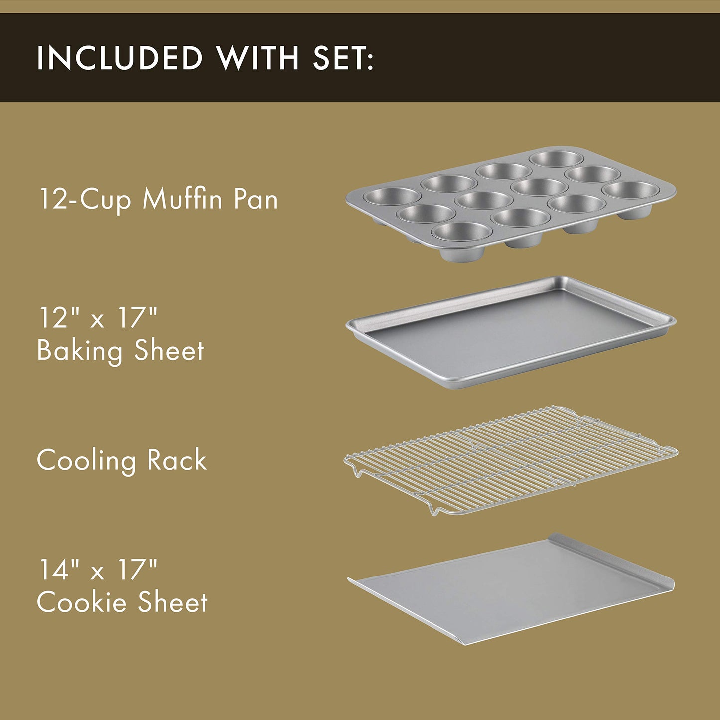 Calphalon 10-Piece Nonstick Bakeware Set, Silver