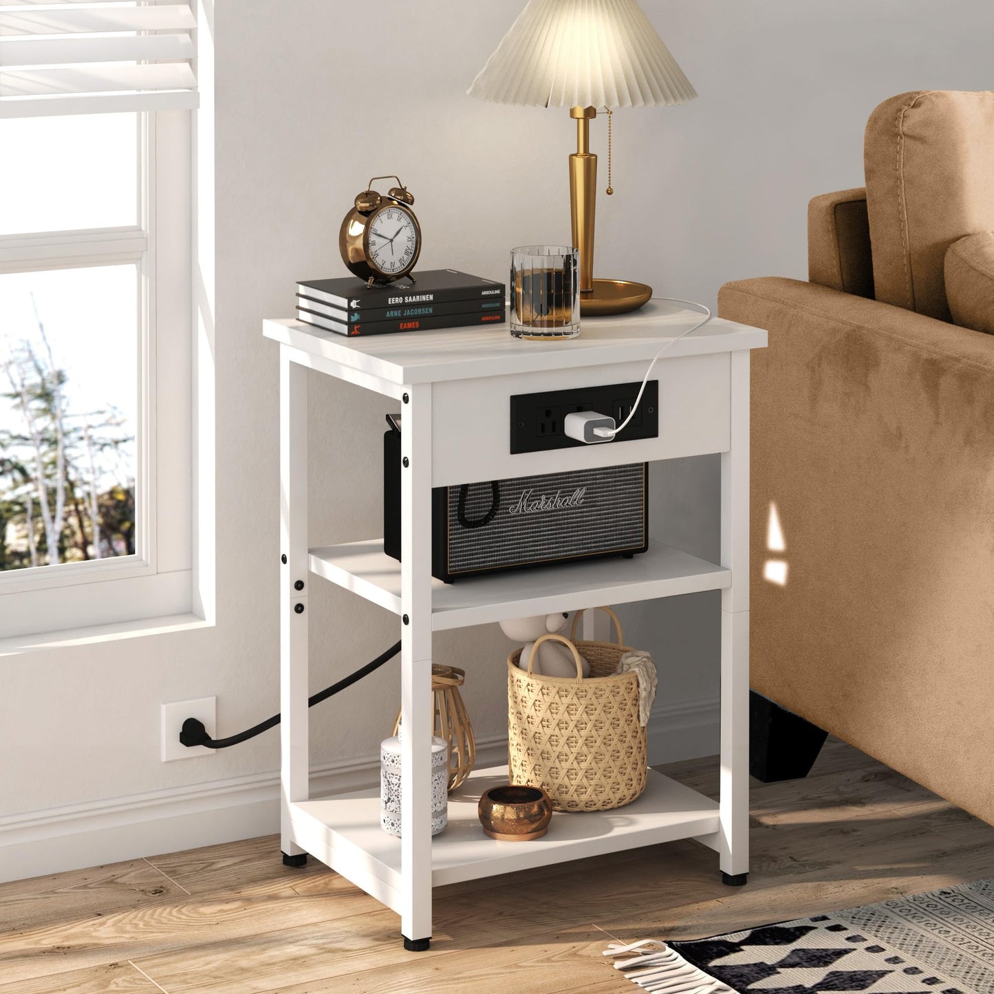 End Tables Set with USB Charging Station
