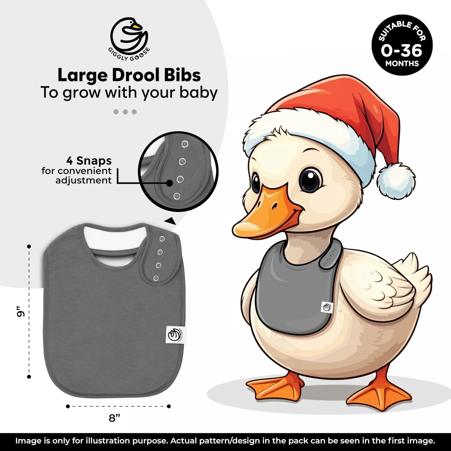3 Pack Organic Cotton Baby Drool Bibs