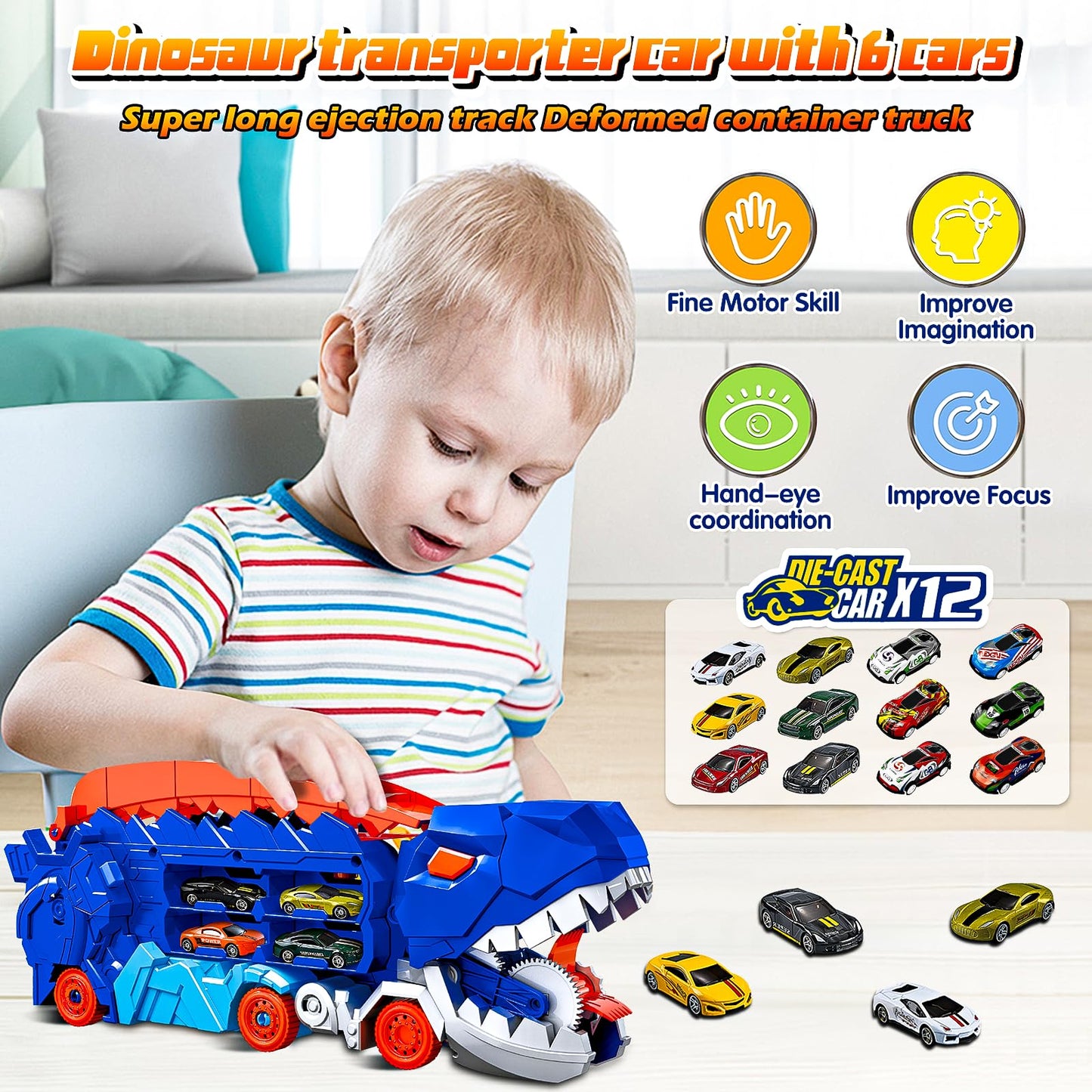Dinosaur Truck Toy Set for Toddlers