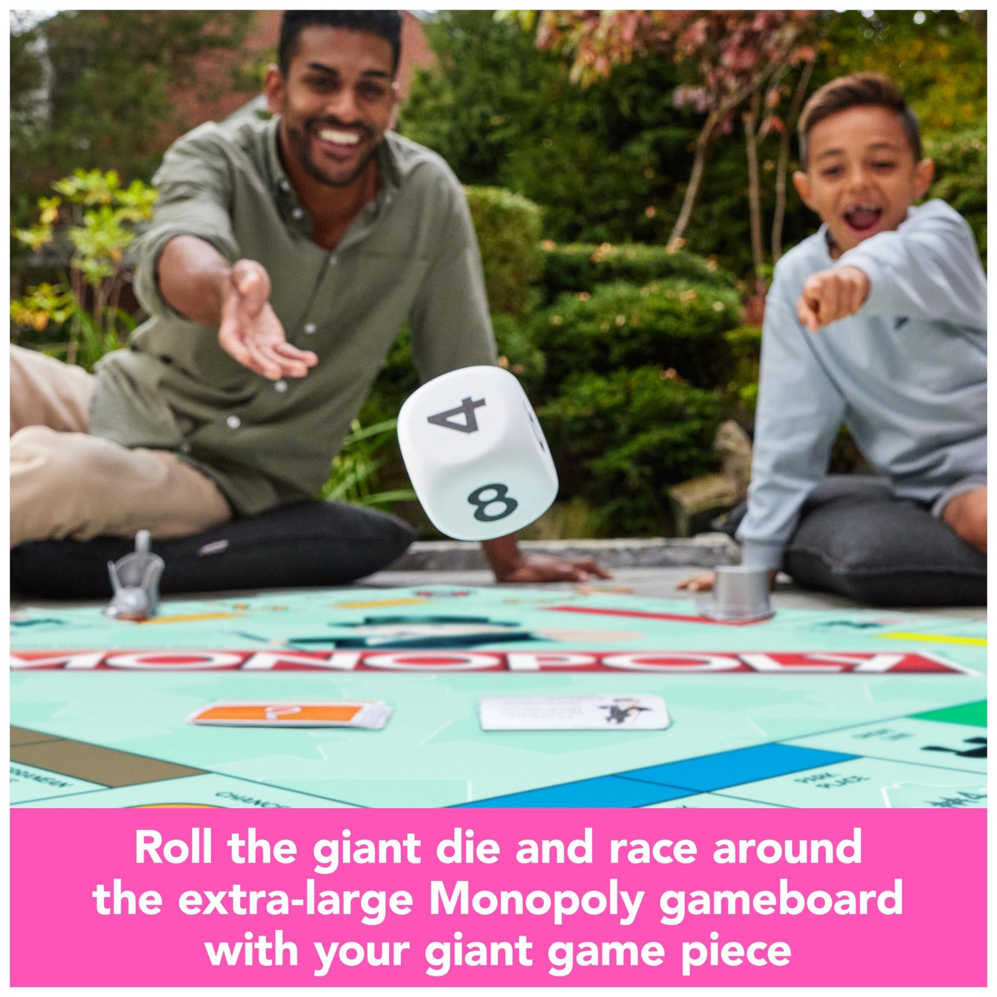 Monopoly Board Game Giant Edition Game for Kids | Family Board Game | Outdoor Games | Kids Games with Massive Board, Cards, Tokens, for Kids Ages 6+