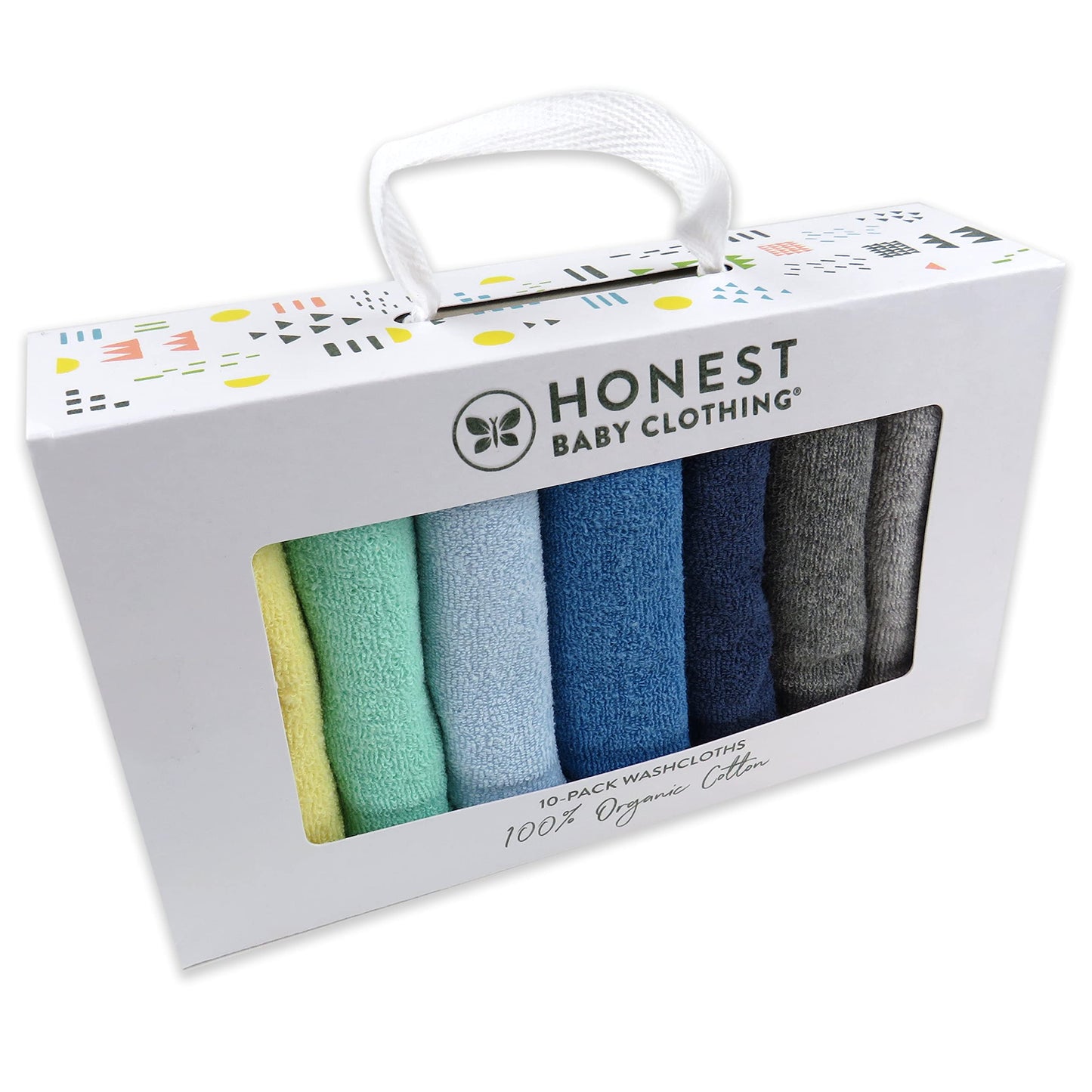 HonestBaby Organic Cotton Baby Wash Cloths - 10 Pack