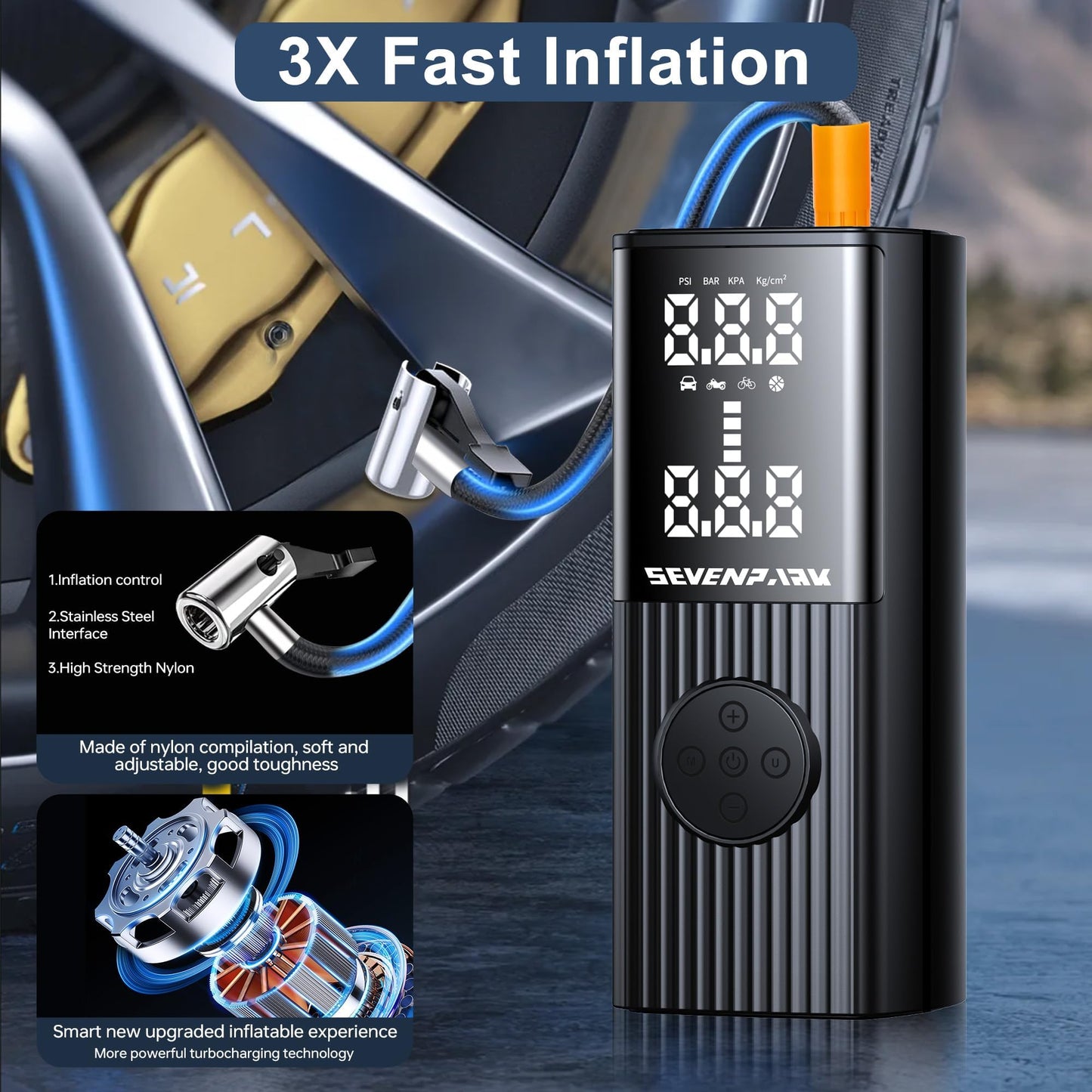 Portable Tire Inflator 150PSI Air Compressor