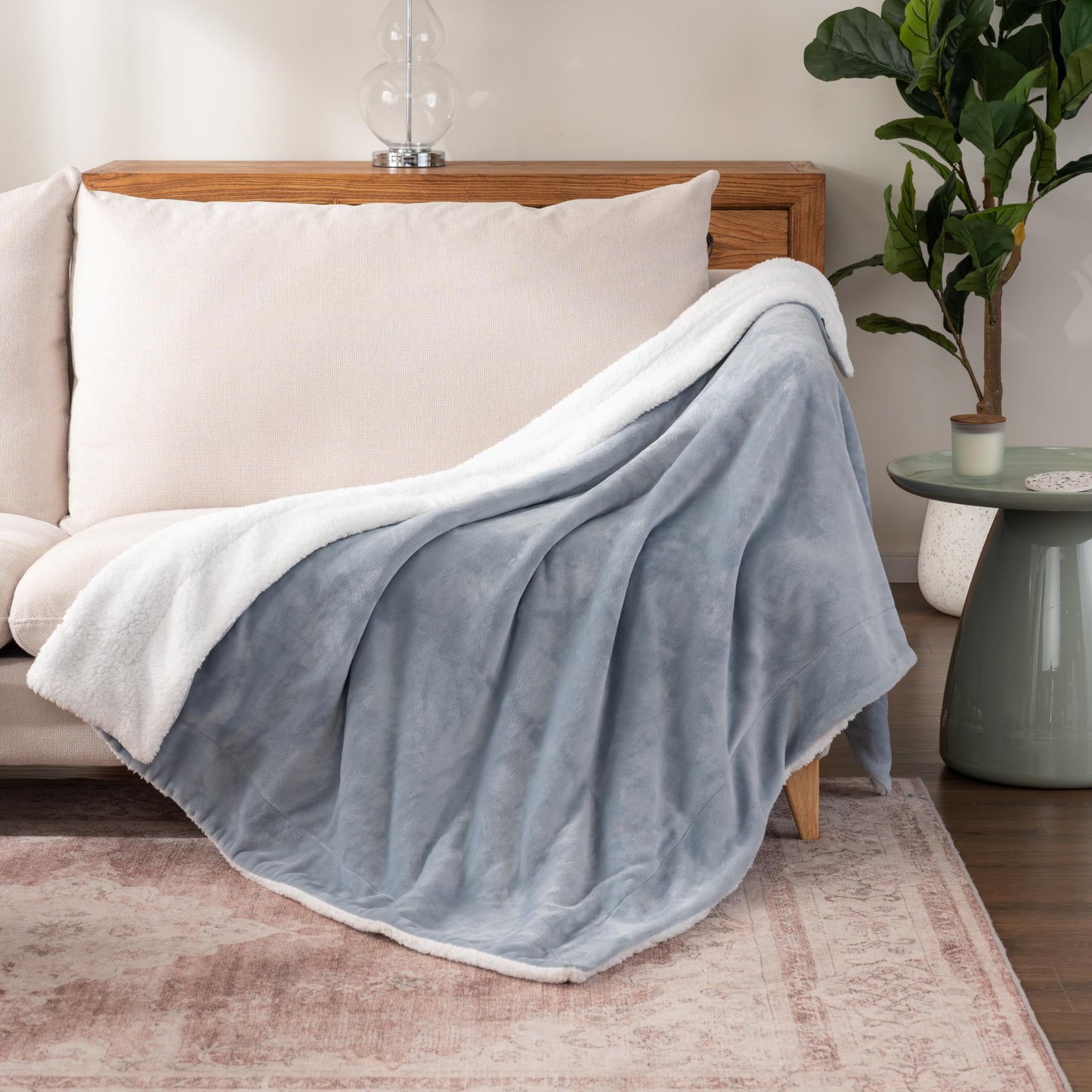 Berkshire Blanket Sherpa Reversible Throw Blanket
