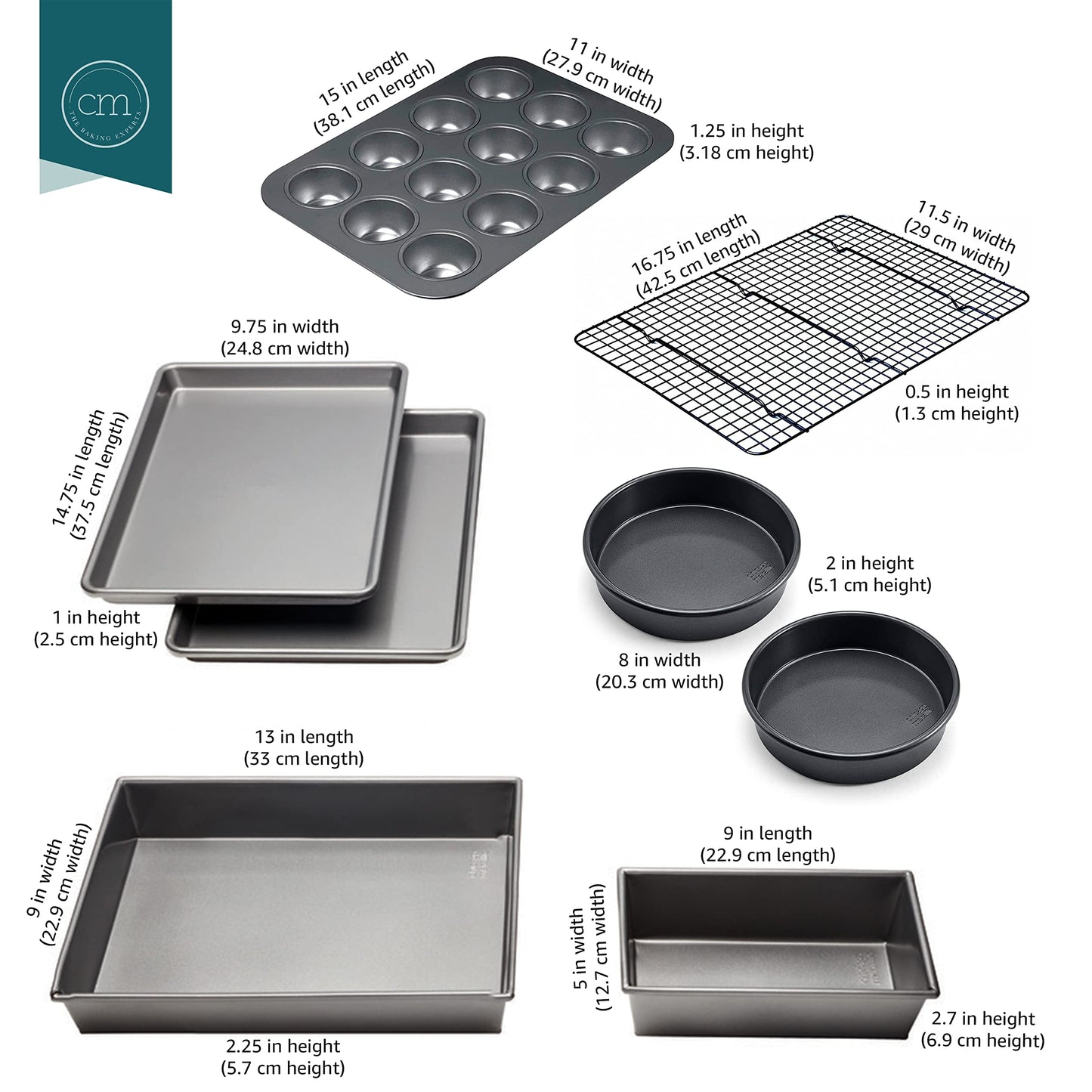 Chicago Metallic Non-Stick 8-Piece Bakeware Set