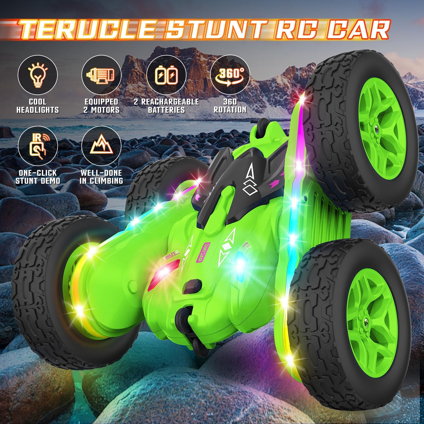 Remote Control Stunt Car with Strip Lights