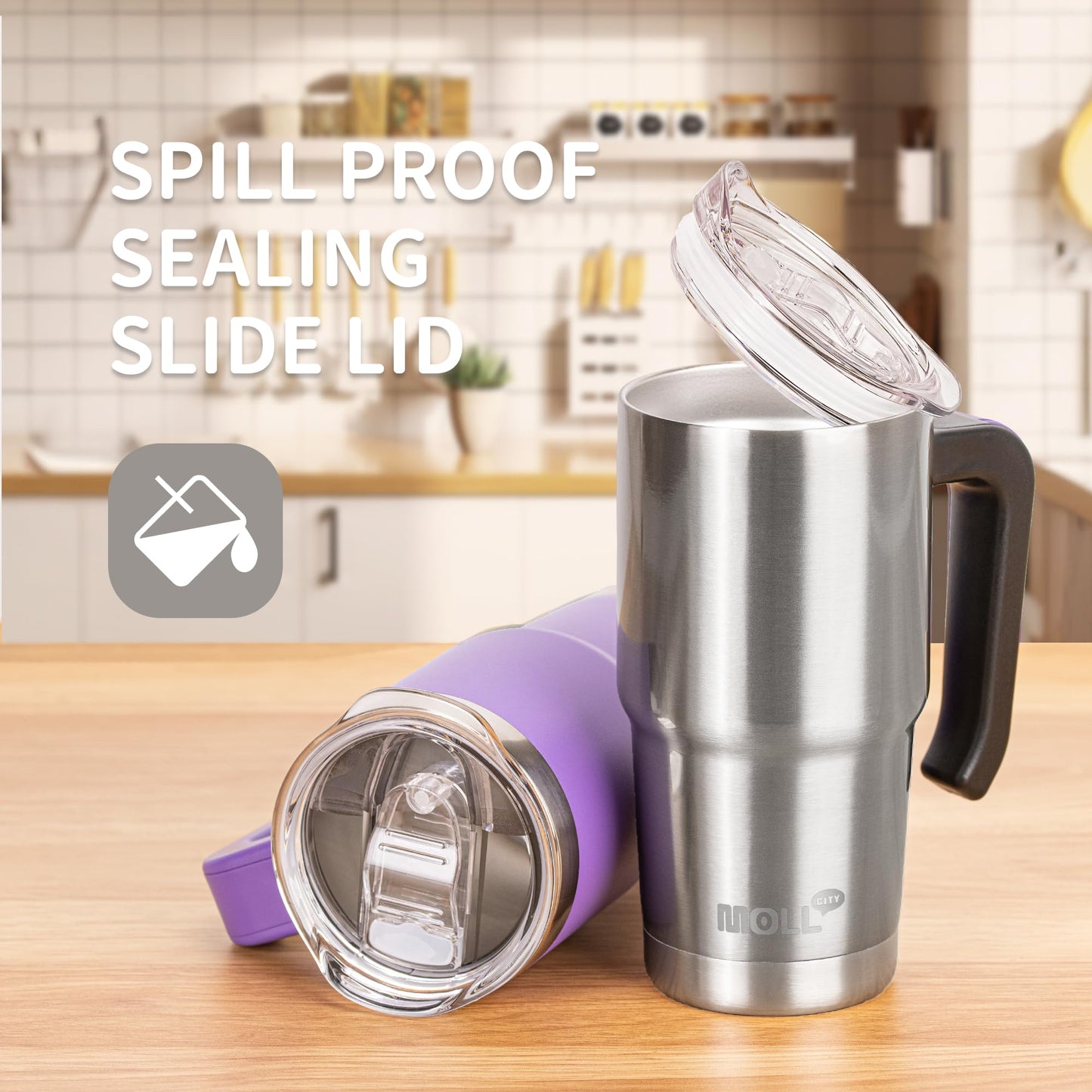 16 oz Insulated Stainless Steel Tumbler with Handle