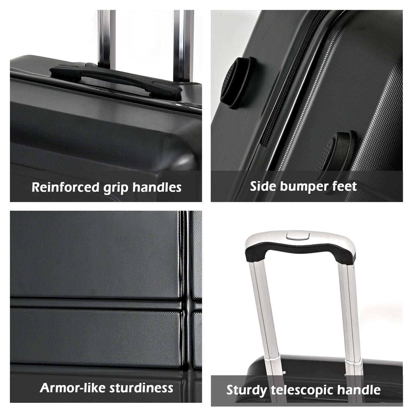 3-Piece Luggage Sets, Luggage Expandable, Luggage Sets with 4-Wheel Spinner, Lightweight Luggage Sets, Suitcase Set for Various Travel Needs (20"/24"/28")