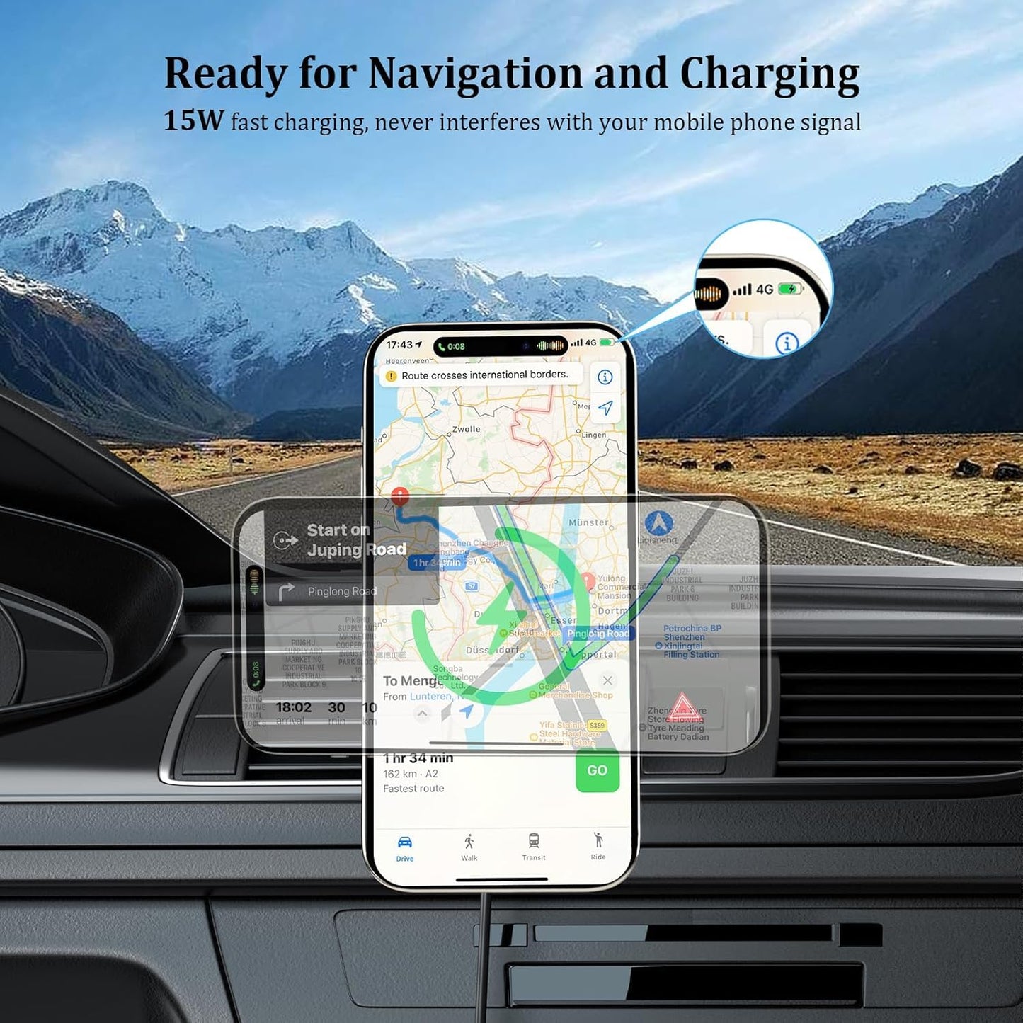 Magnetic Wireless Charger Car Mount Holder