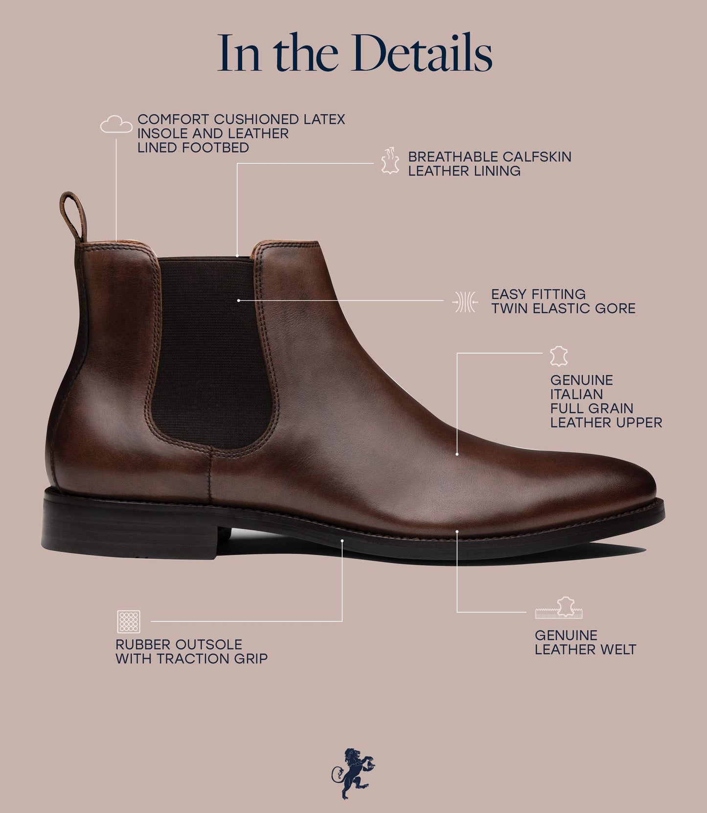 Dunross & Sons Black Leather Chelsea Boots for Men