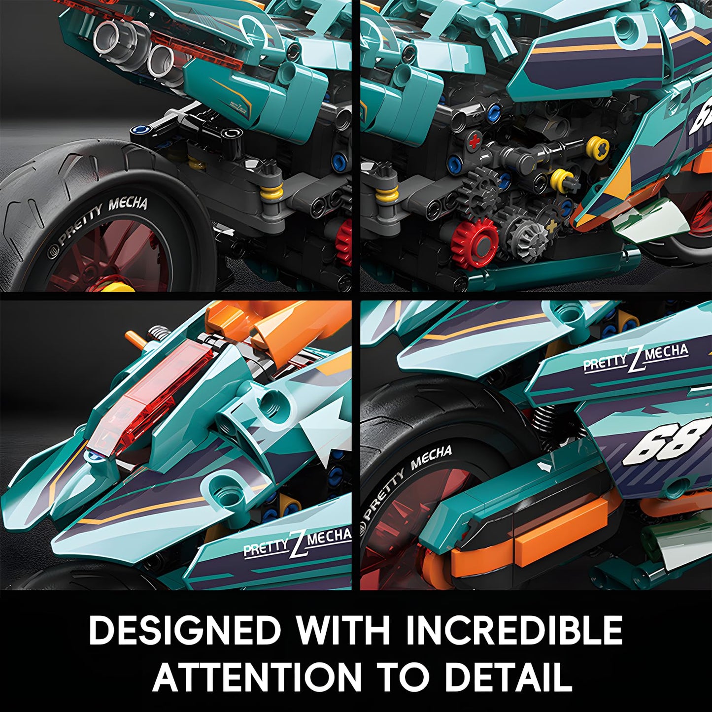 Motorcycle Building Blocks Kit Compatible with Lego