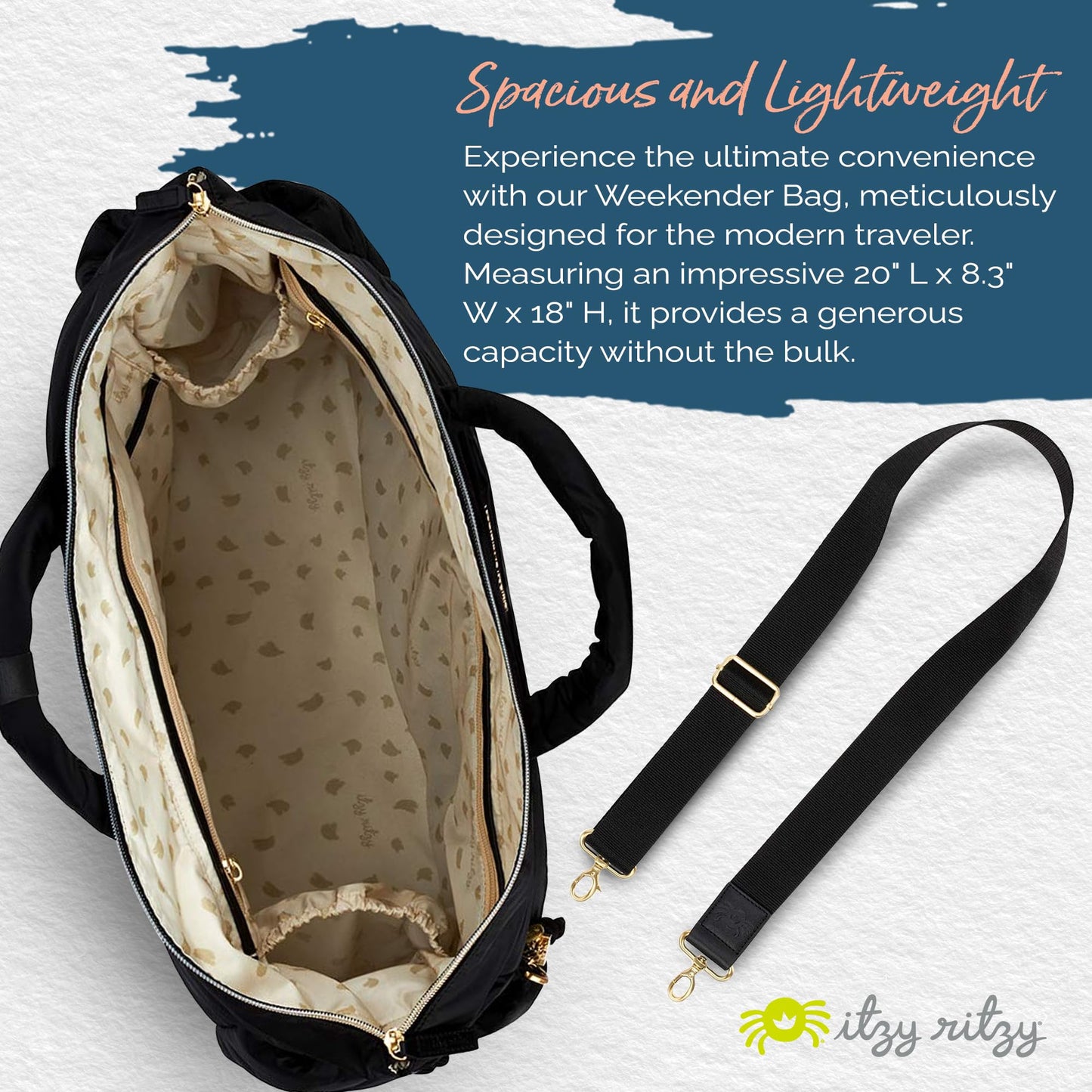 Itzy Ritzy Lightweight Travel Bag with 12 Pockets