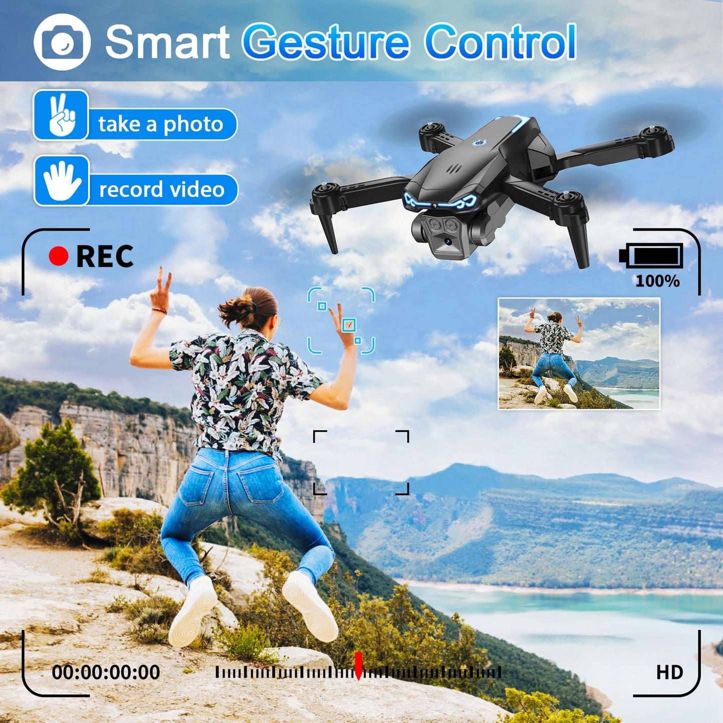 1080P HD FPV Drone with 2 Batteries