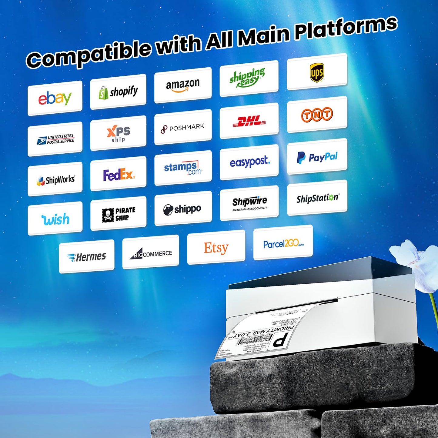 Bluetooth Thermal Label Printer for Shipping Packages