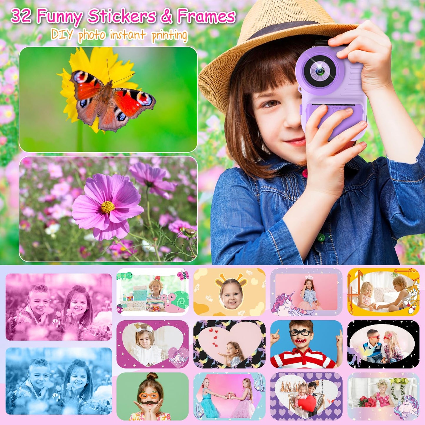 Kids Instant Print Camera for Ages 3-12