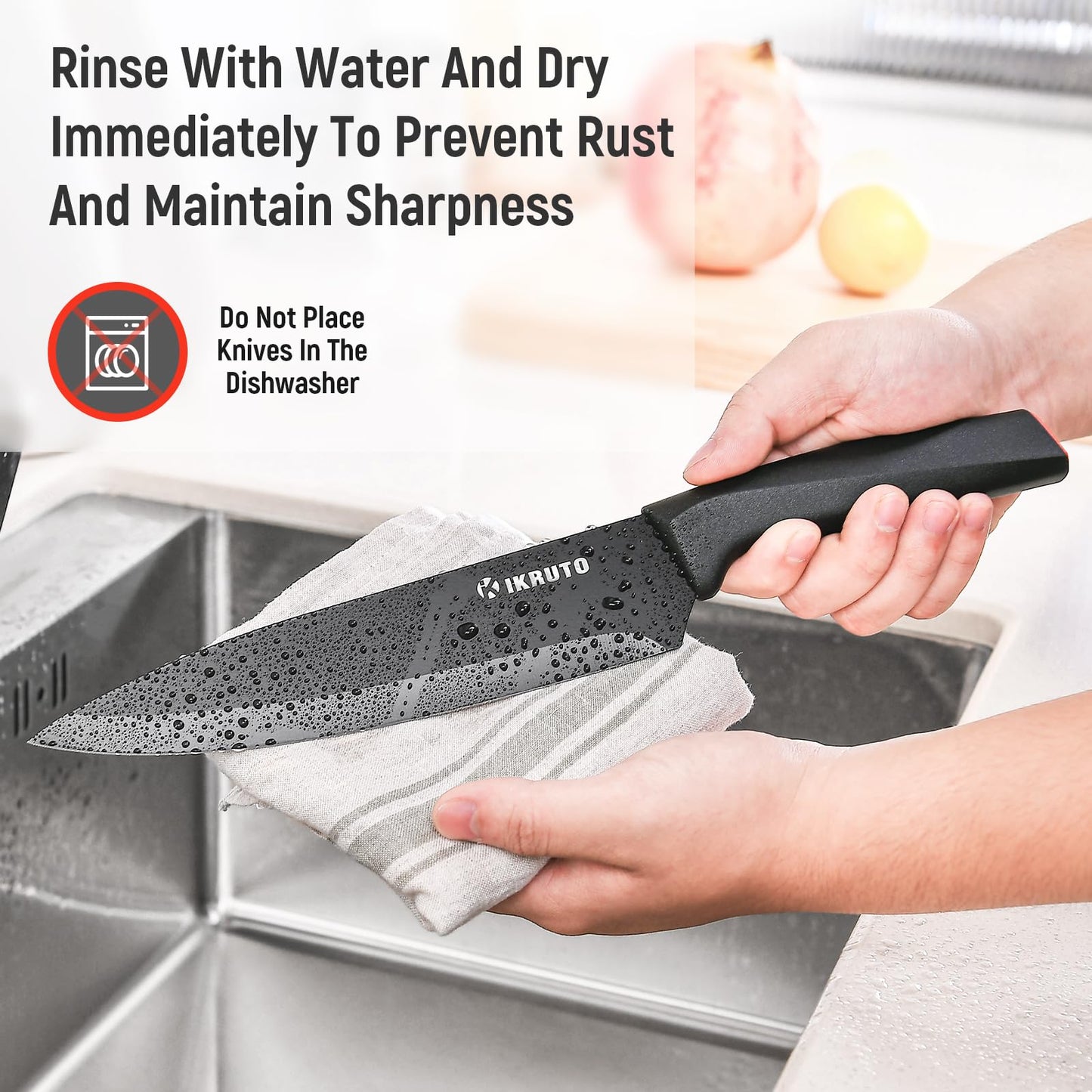 IKRUTO 15-Piece Professional Kitchen Knife Set