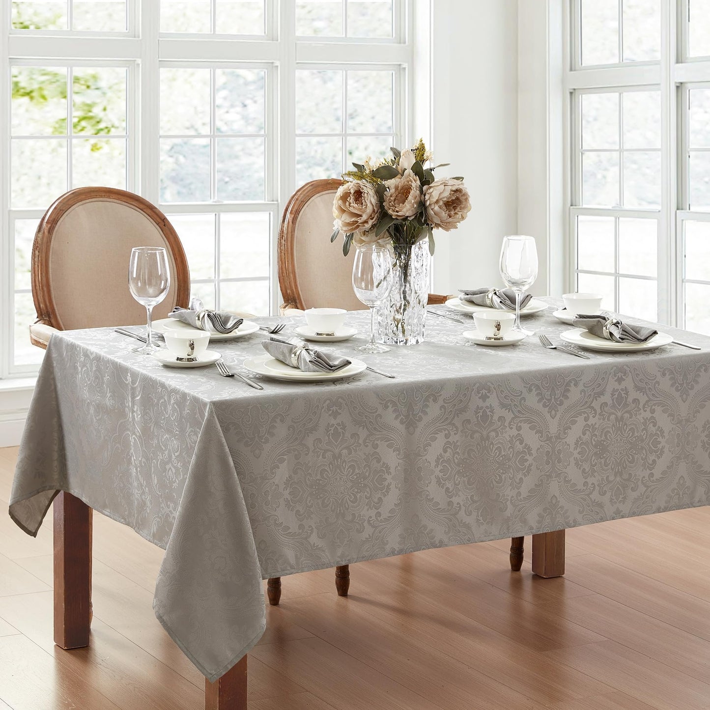 ELRENE Damask Waterproof Tablecloth 60" x 144"