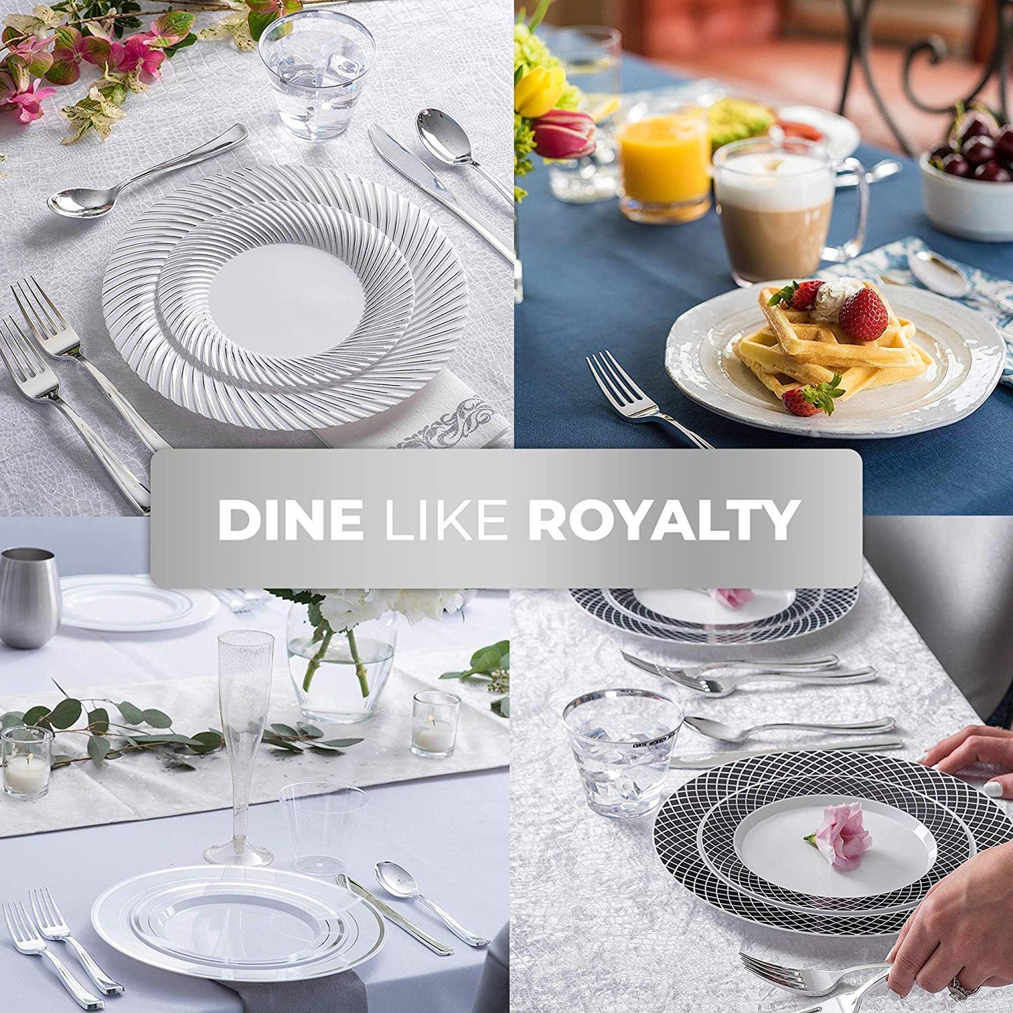 Heavy Duty Silver Plastic Cutlery Set, 300 Pack