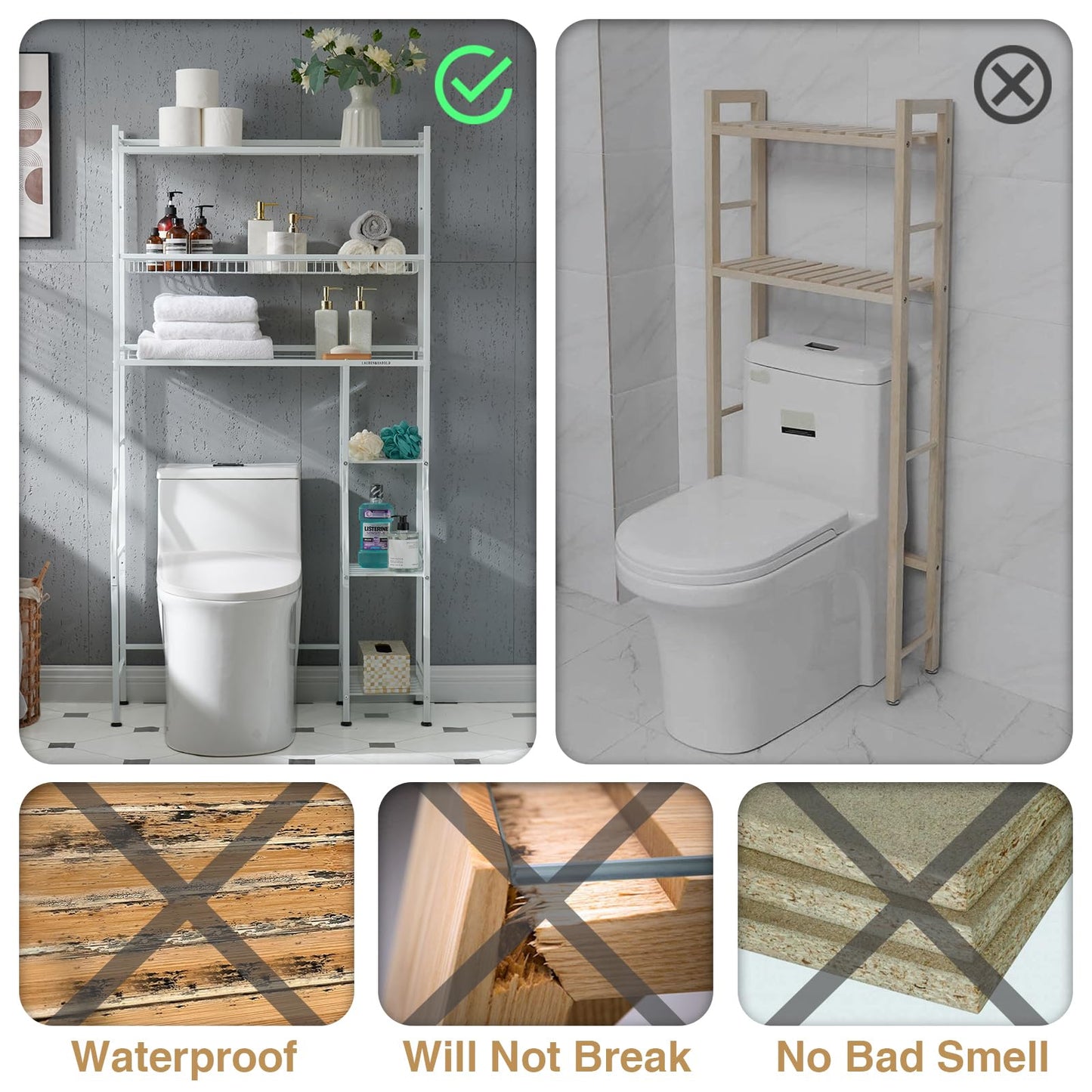 6-Tier Over Toilet Storage Organizer