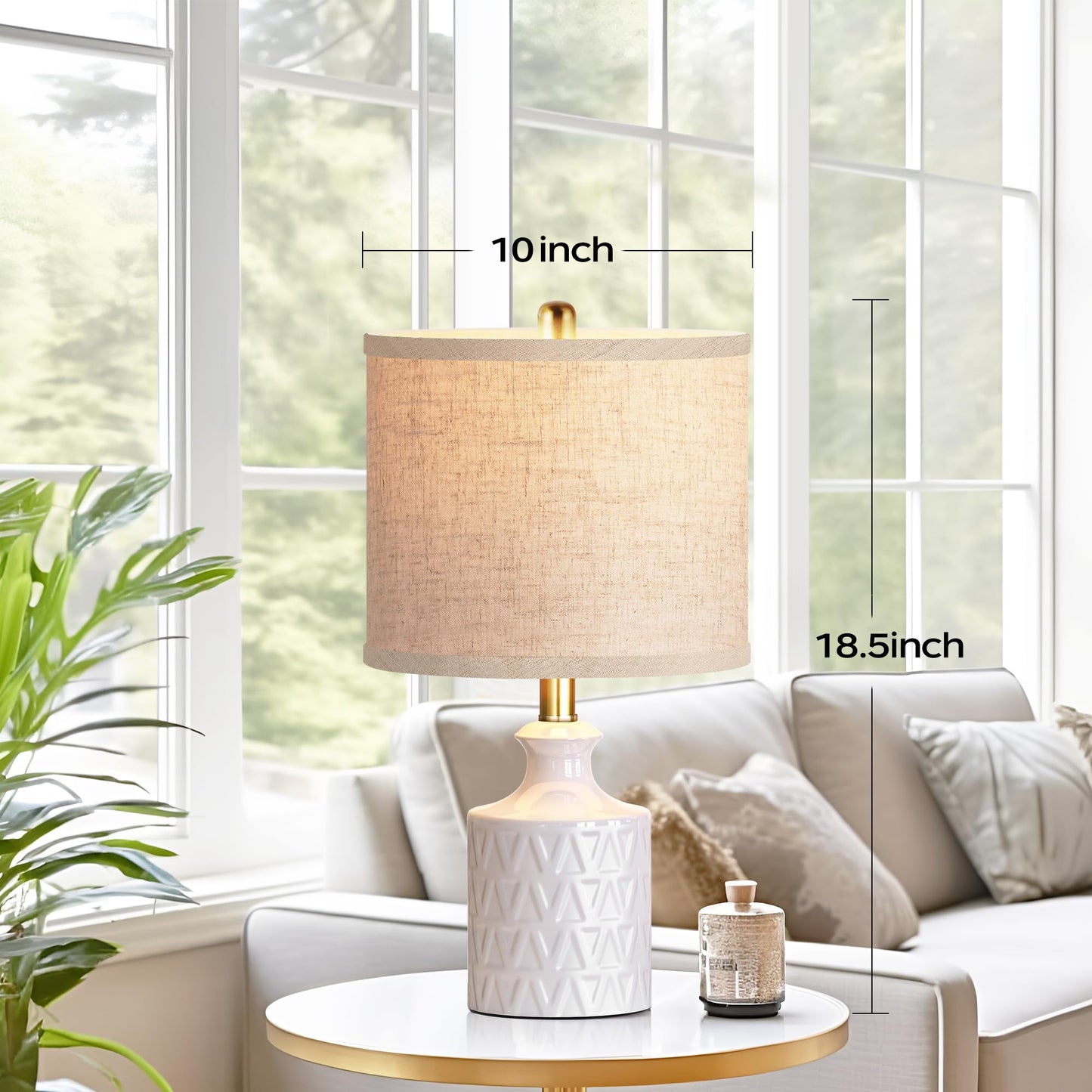 Ceramic Table Lamp Set of 2 with LED Bulbs